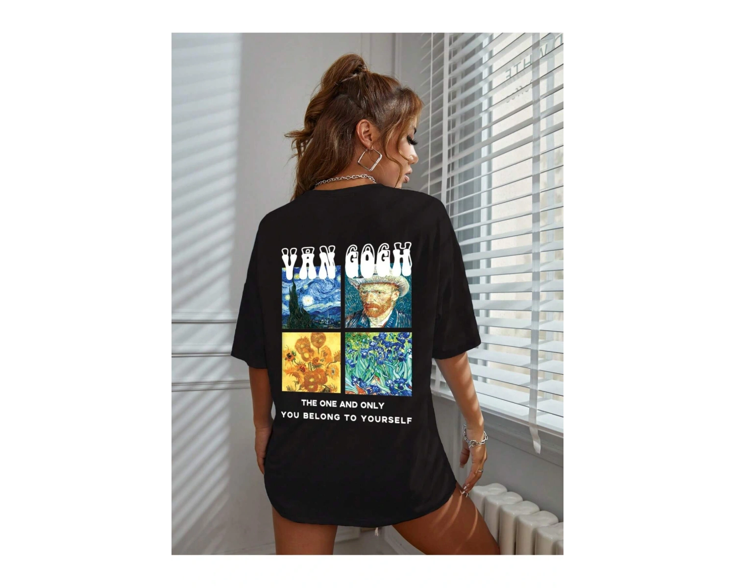 TOM & JERRY X Sloganlı ve Karikatür Grafikli Düşük Omuzlu Oversize Tişört