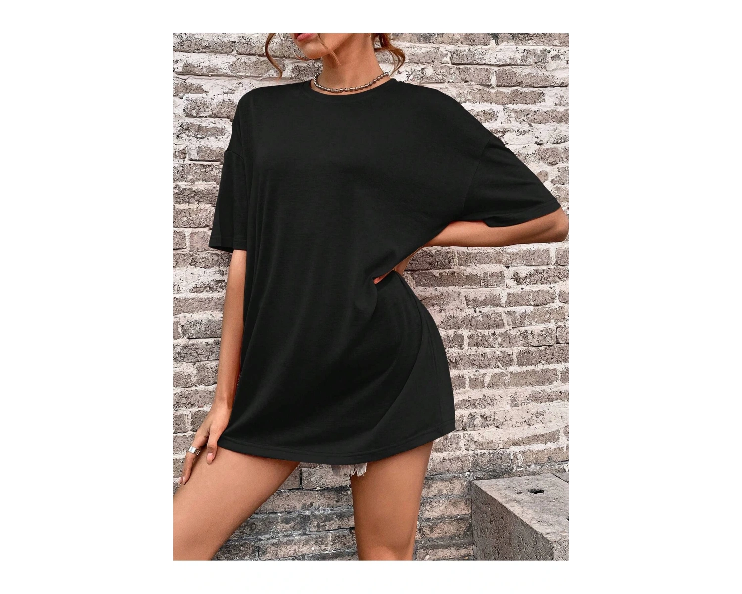 TOM & JERRY X Sloganlı ve Karikatür Grafikli Düşük Omuzlu Oversize Tişört