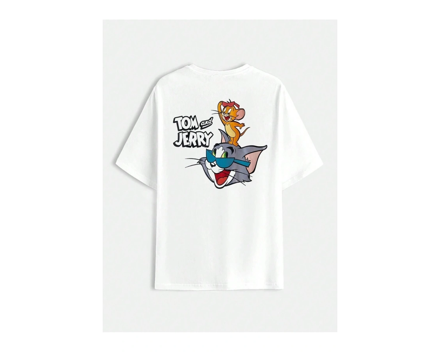 Tom Ve Jerry Baskılı Oversize Unisex T-Shirt
