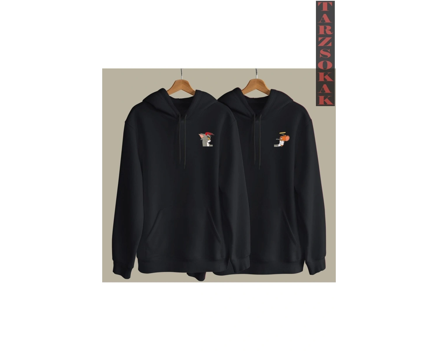 Tom Ve Jerry Tasarımlı Çift Sevgili Kombinleri Couple Clothing Yeni Sezon 2 Adet