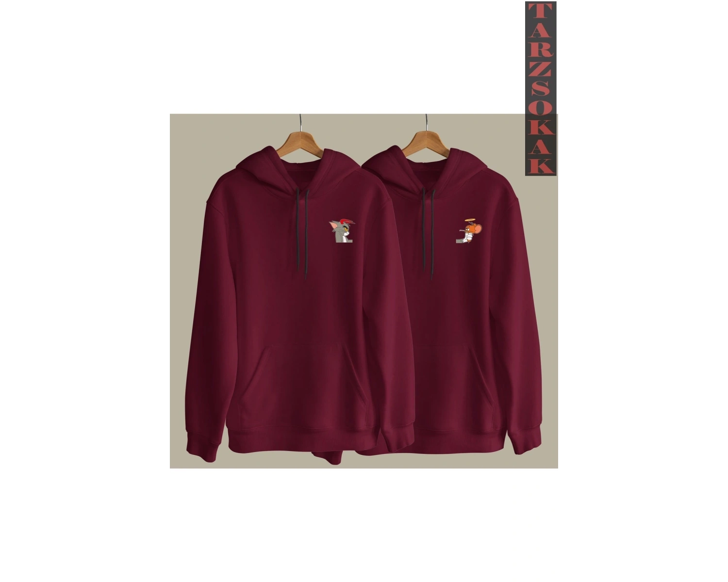 Tom Ve Jerry Tasarımlı Çift Sevgili Kombinleri Couple Clothing Yeni Sezon 2 Adet