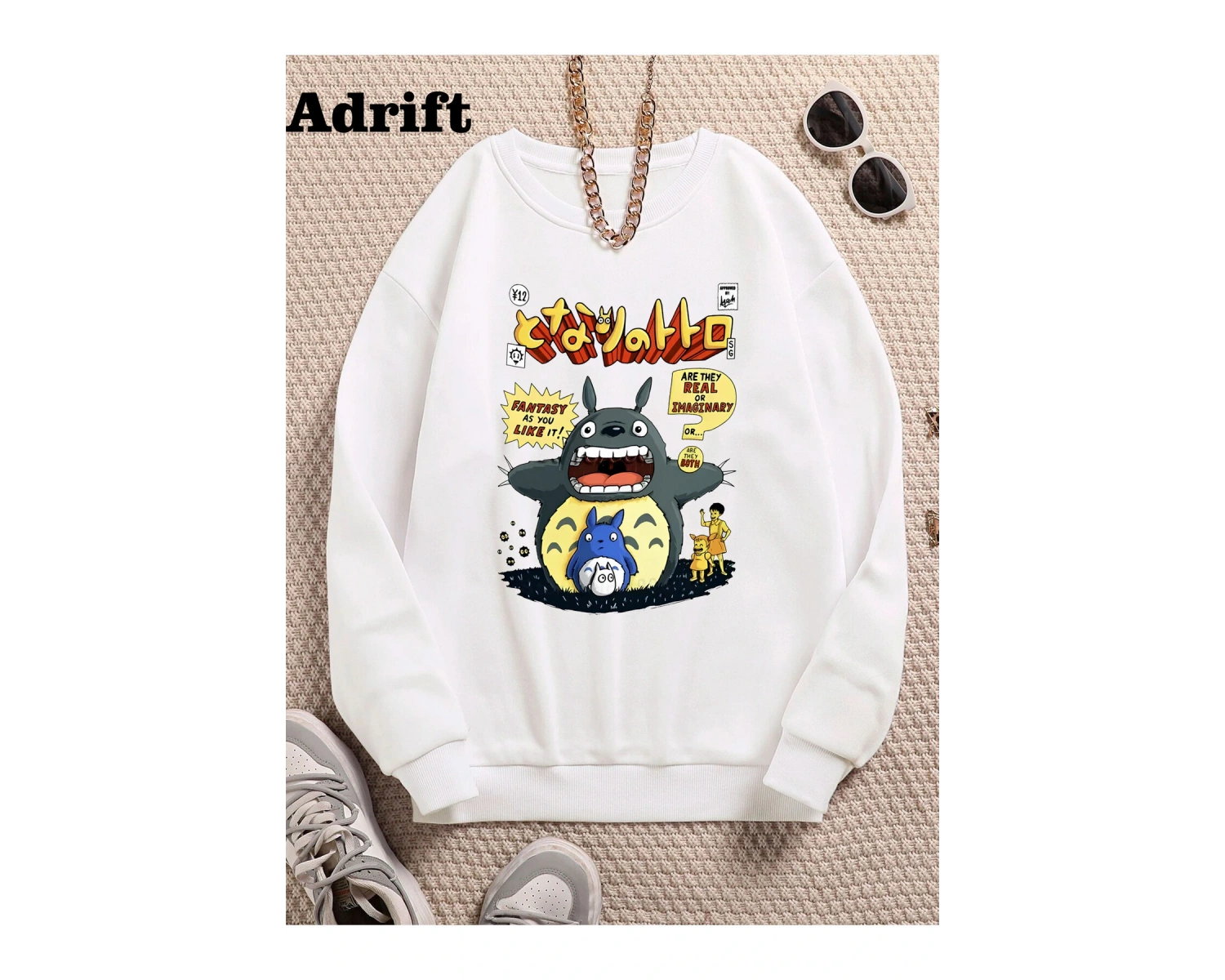 Totoro Studio Ghibli Köstebek Sokak Trend Tasarım Harajuku/Gotik Beyaz