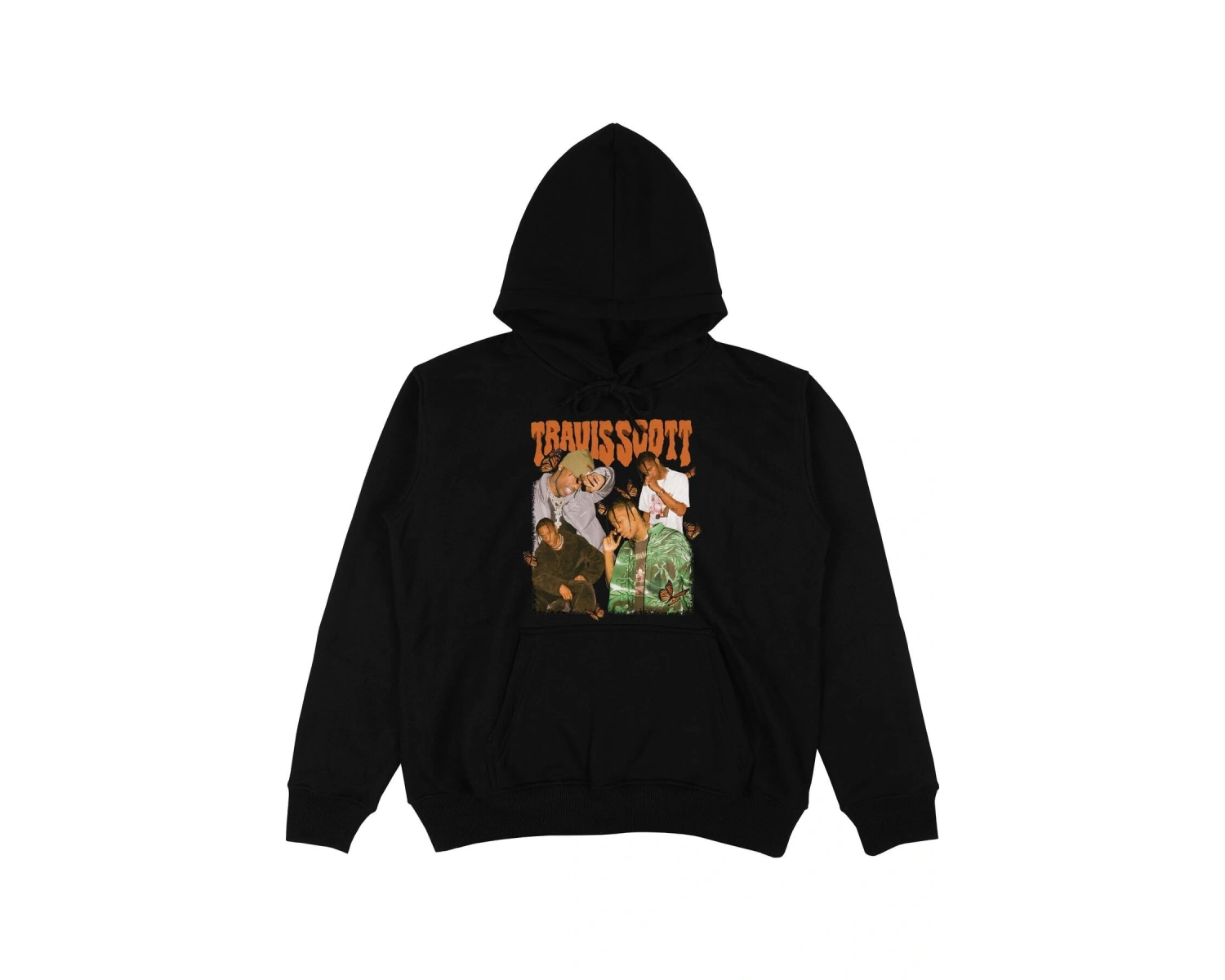 Travis Scott Siyah Oversize Unisex Kapüşonlu Sweatshirt Hoodie