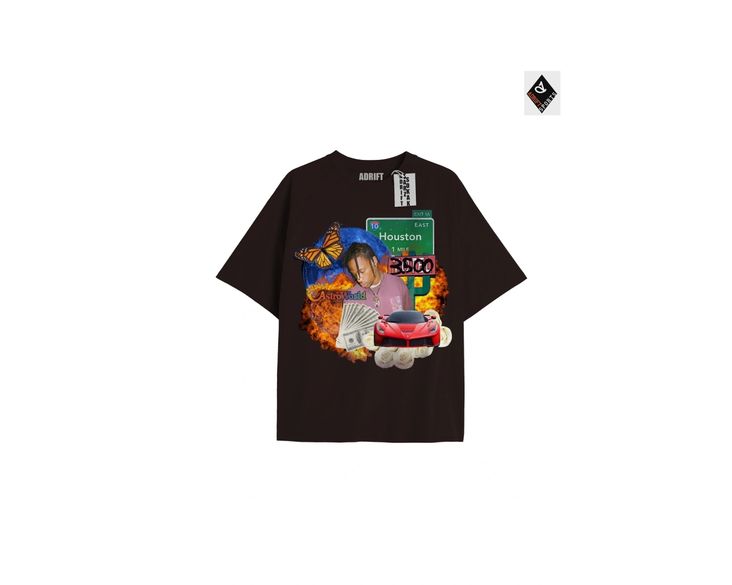 Travis Scott Siyah Oversize Unisex T-shirt