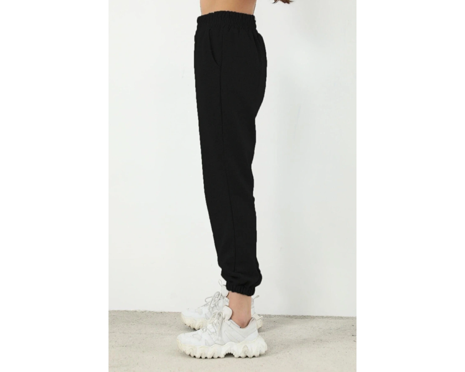 Trend Yüksek Bel Beyaz Joger Eşofman Altı