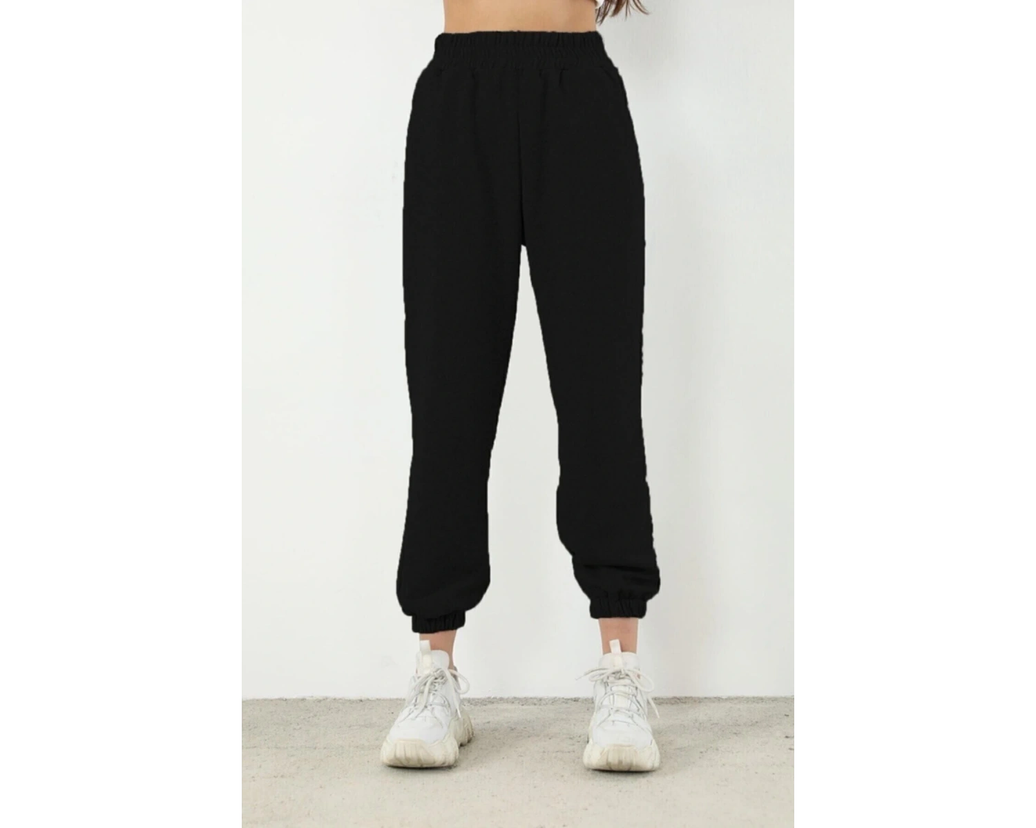 Trend Yüksek Bel Beyaz Joger Eşofman Altı