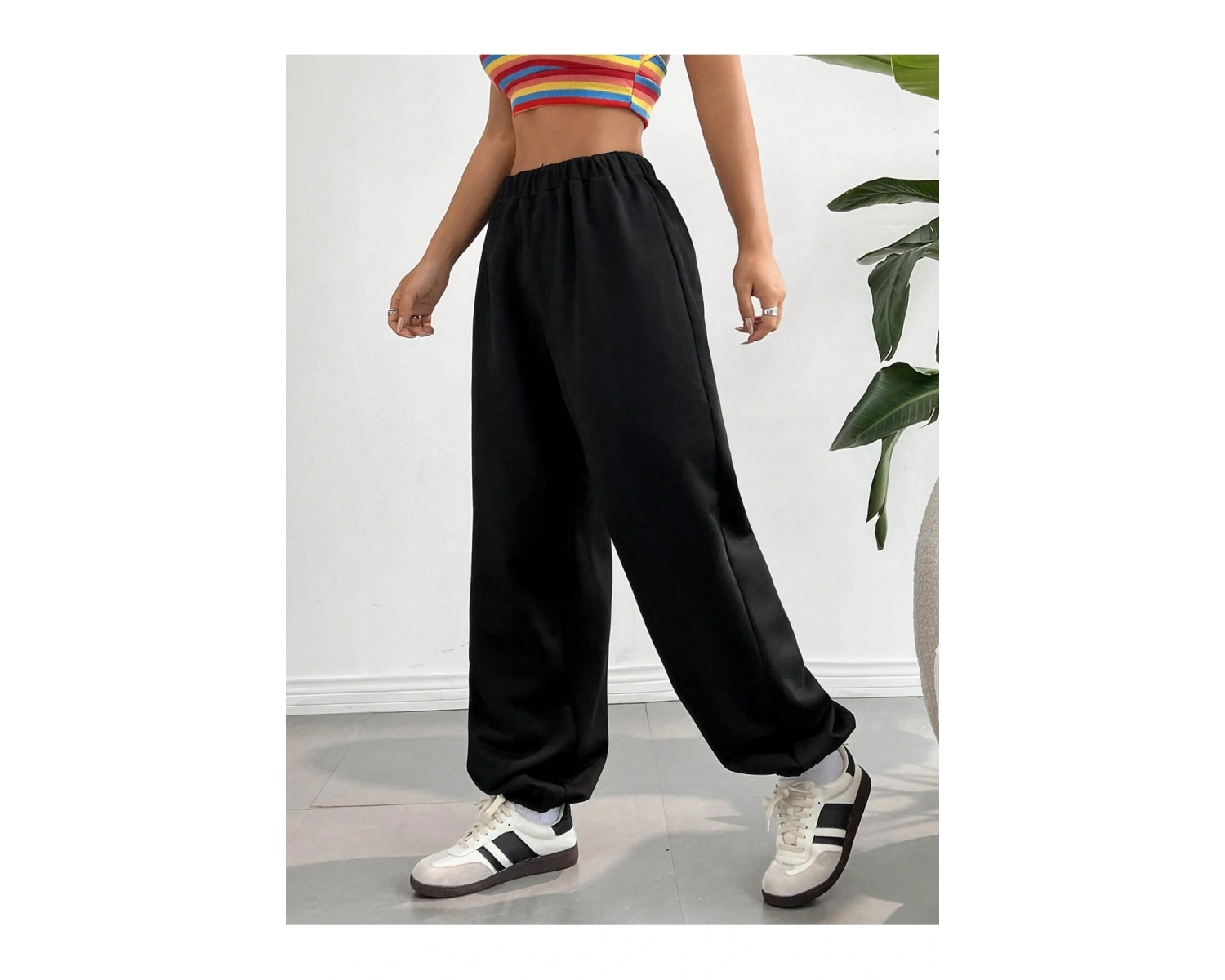 Trend Yüksek Bel Beyaz Joger Eşofman Altı