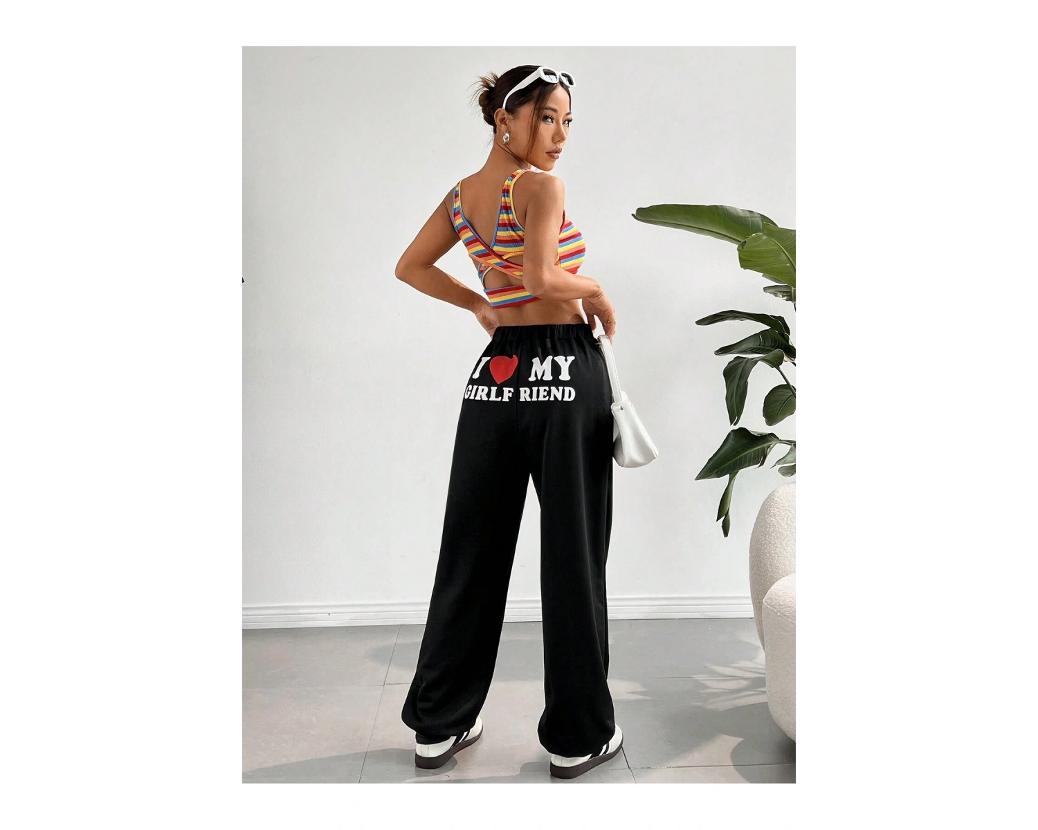 Trend Yüksek Bel Beyaz Joger Eşofman Altı