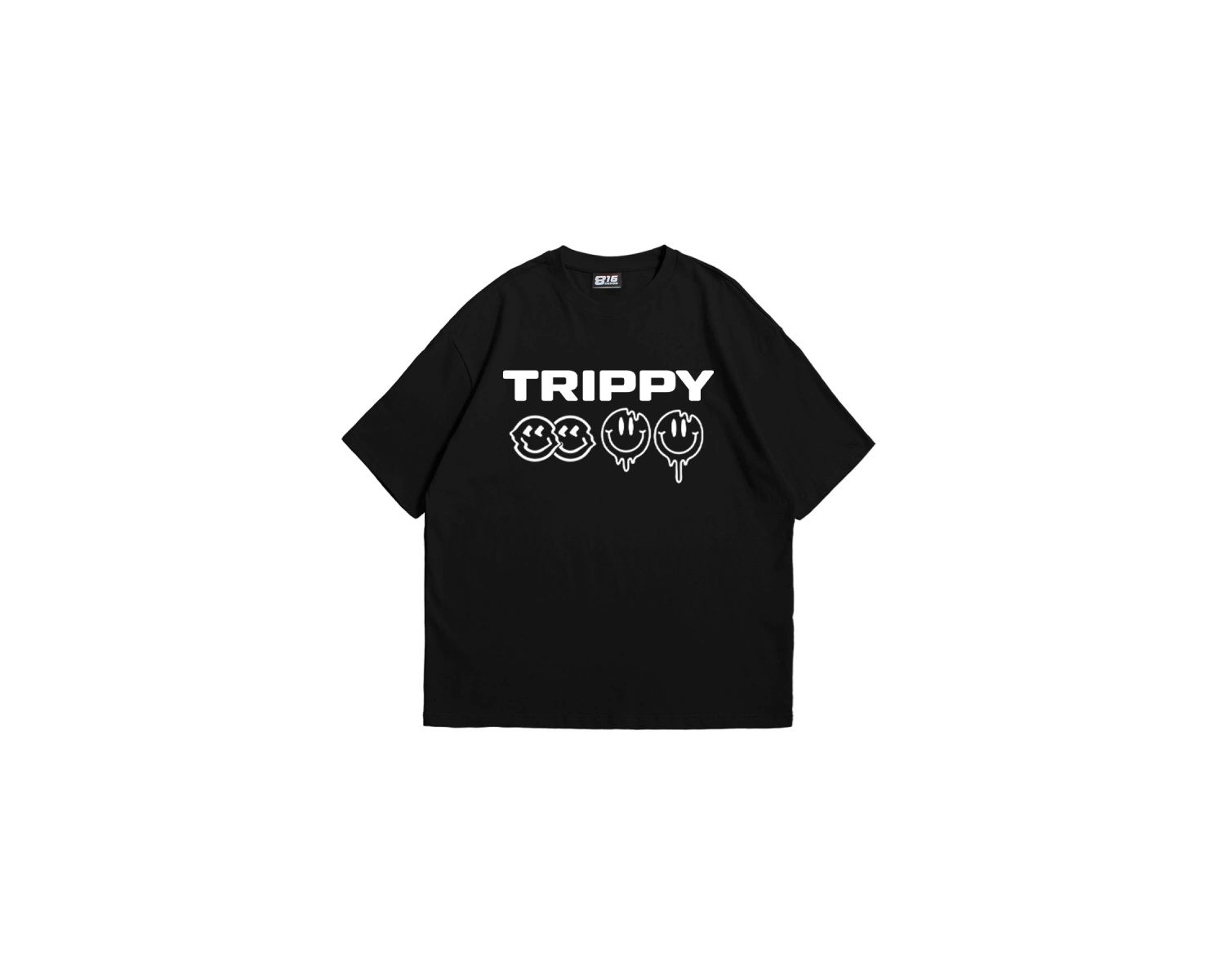 Trippy Baskılı Oversize Unisex Beyaz