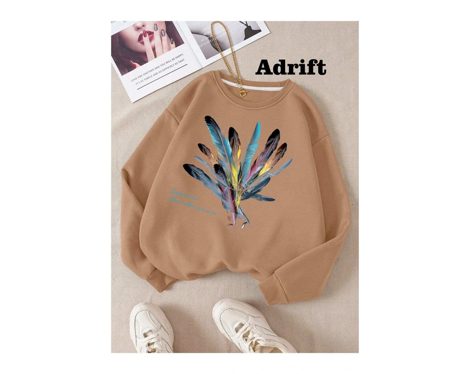 Tüy Köstebek Sokak Trend Tasarım Harajuku/Gotik Bej