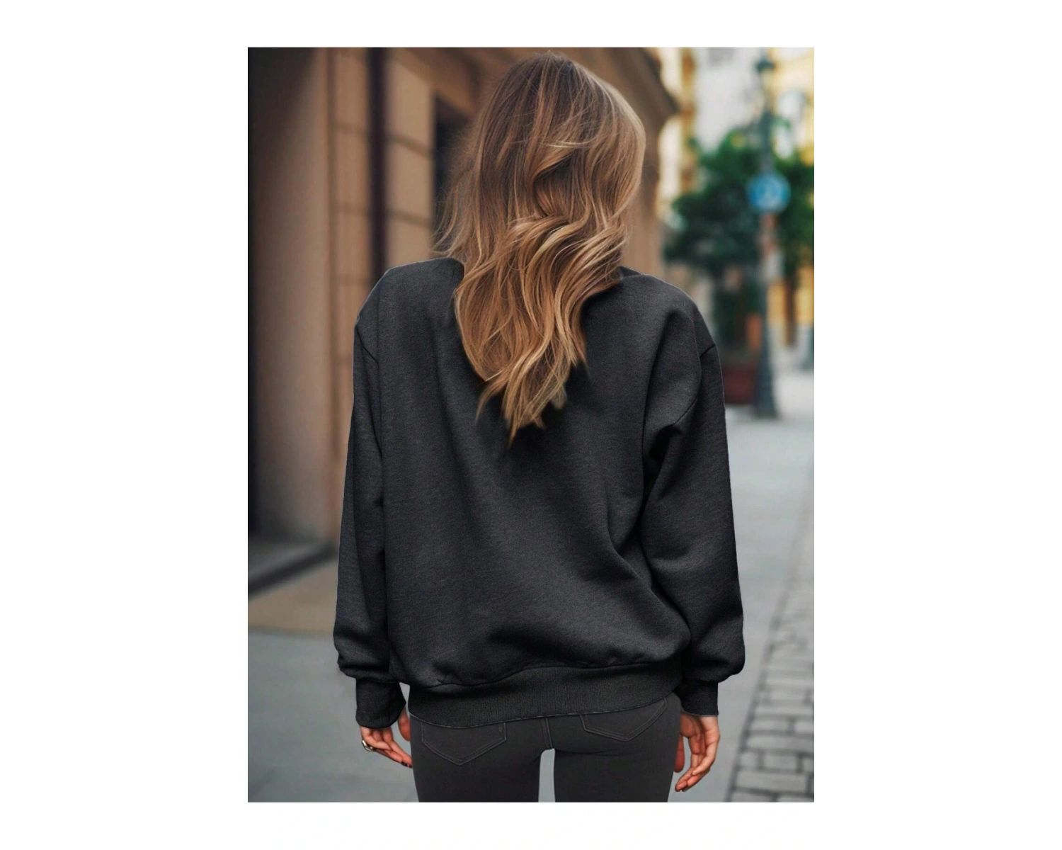 Tüy ve Kuş Desenli Damla Omuz Sweat Gri