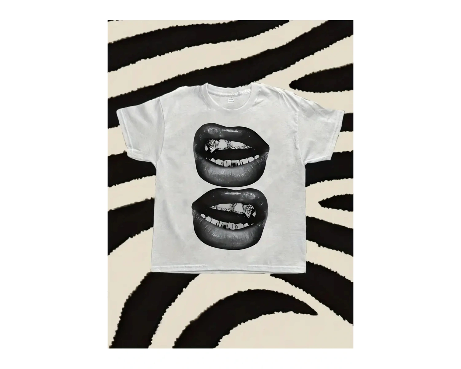 Two Lips Baskılı Unisex Oversize