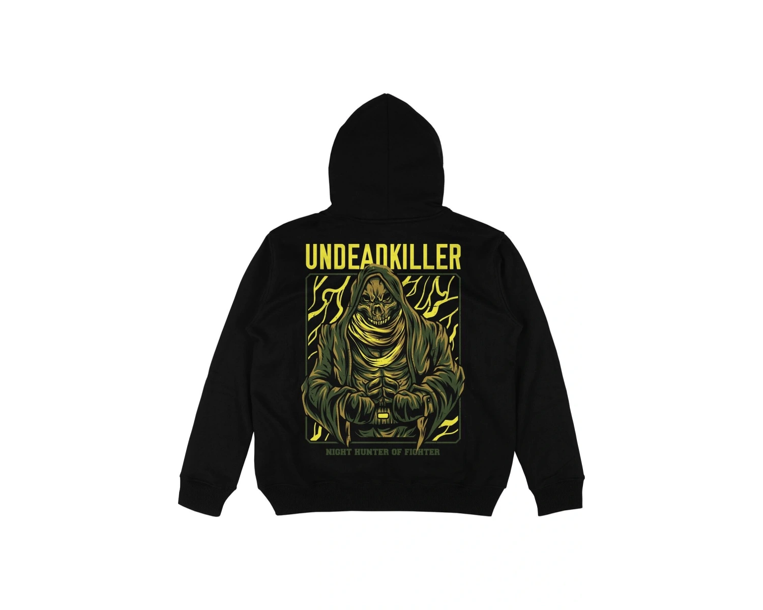 Undead Killer Siyah Oversize Unisex Kapüşonlu Sweatshirt Hoodie