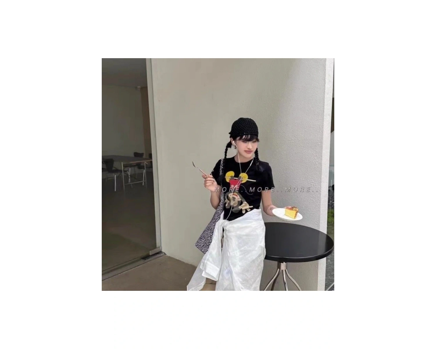 Unique----Unisex Kadın Erkek Mickey Mous Özel Baskılı Oversize Pamuk Penye T-shirt Siyah