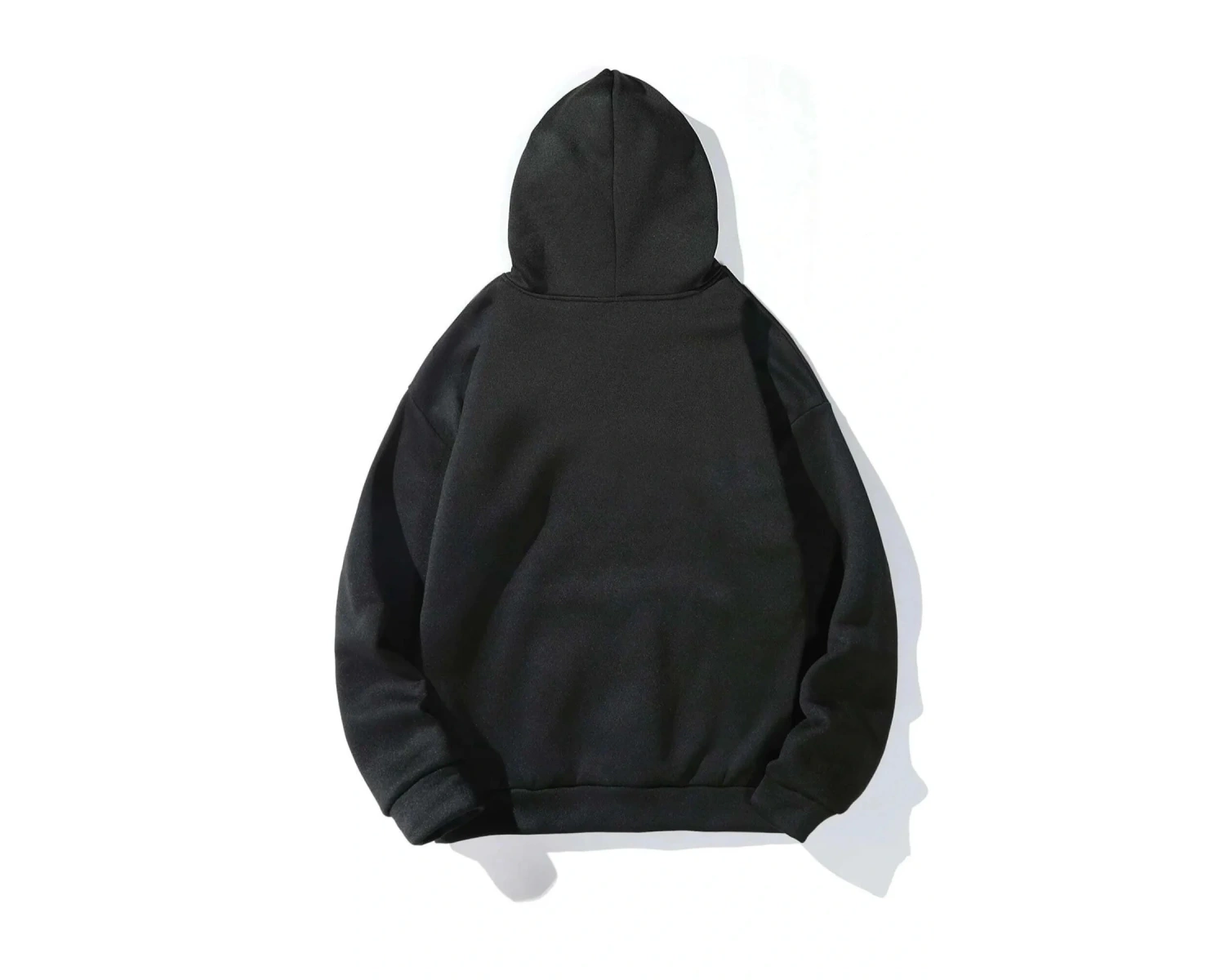 Unique----Unisex Siyah Happiest Baskılı Oversize Kapşonlu Sweatshirt