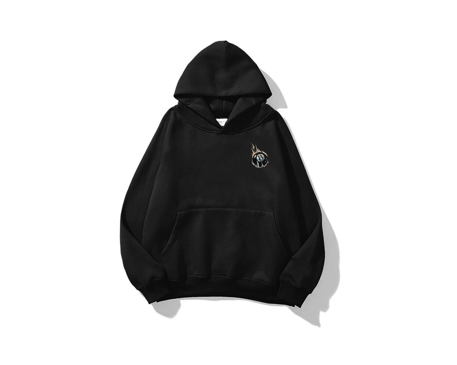 Unisex 8ball Fire Sweatshirt Hoodie Siyah