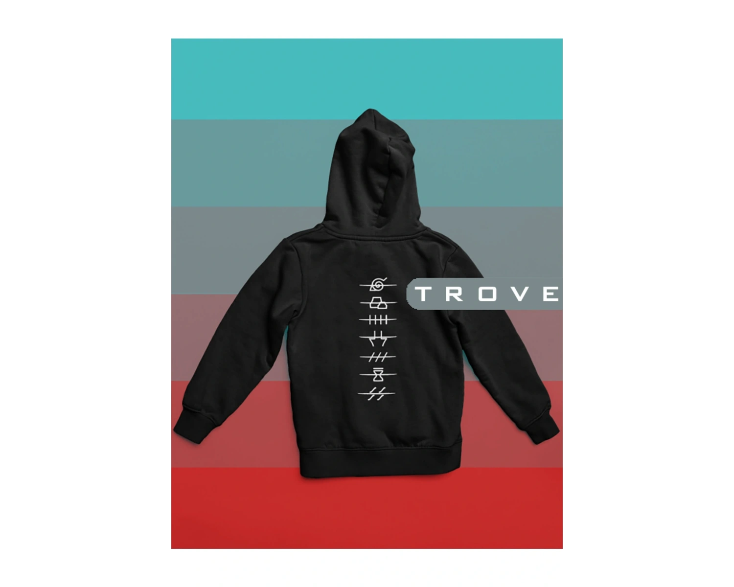 Unısex Akatsuki Naruto Sembol Ön Arka Sırt Baskılı Kapüşonlu %100 Pamuk Sweatshirt