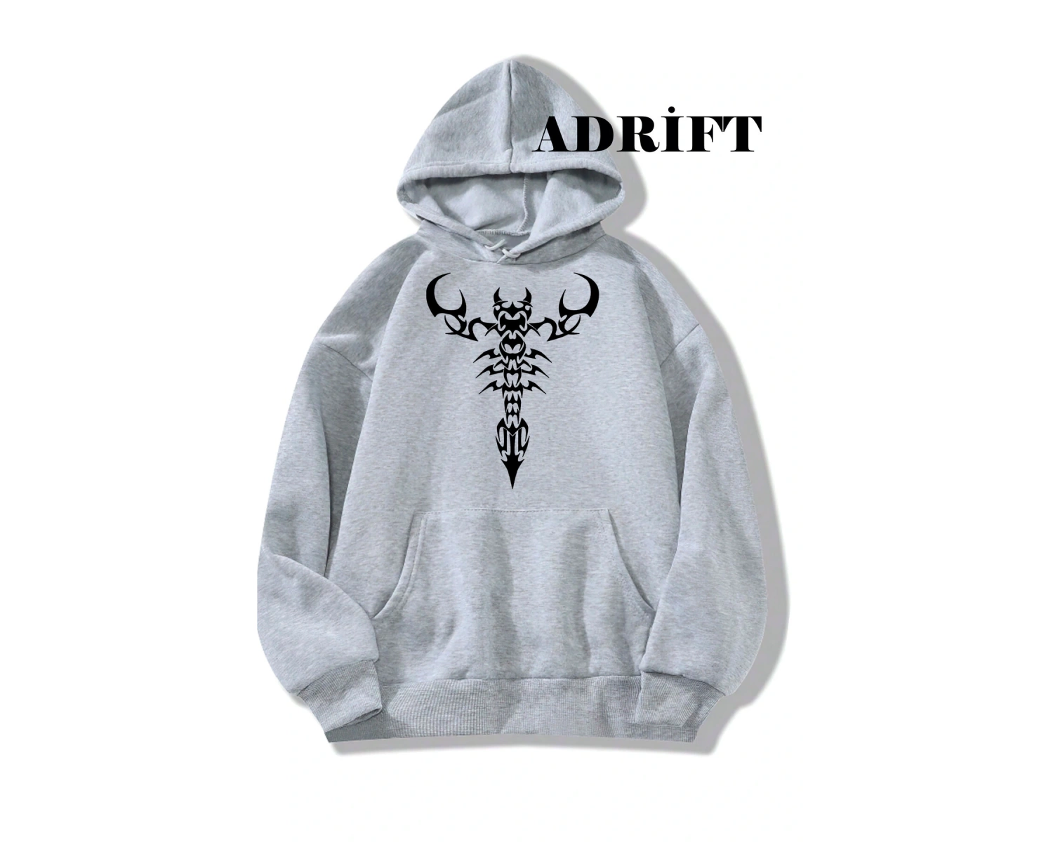 Unisex Akrep Sweatshirt Hoodie Kapşonlu Beyaz