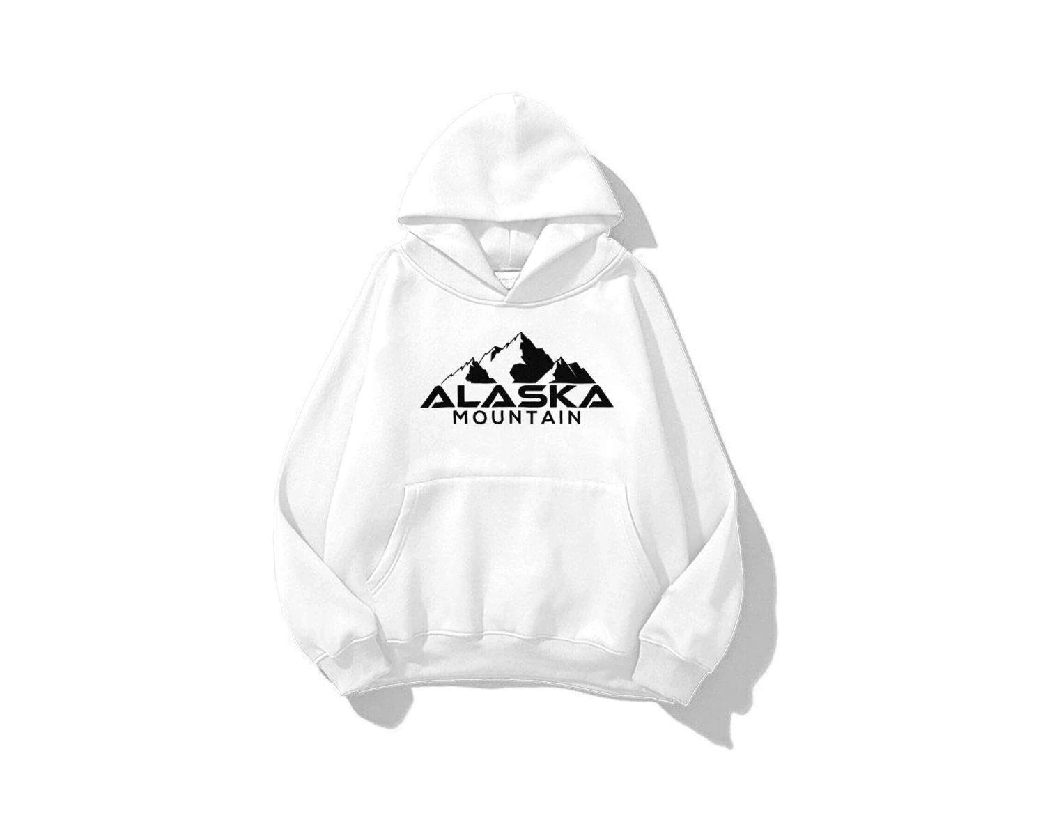 Unisex Alaska Sweatshirt Hoodie Beyaz