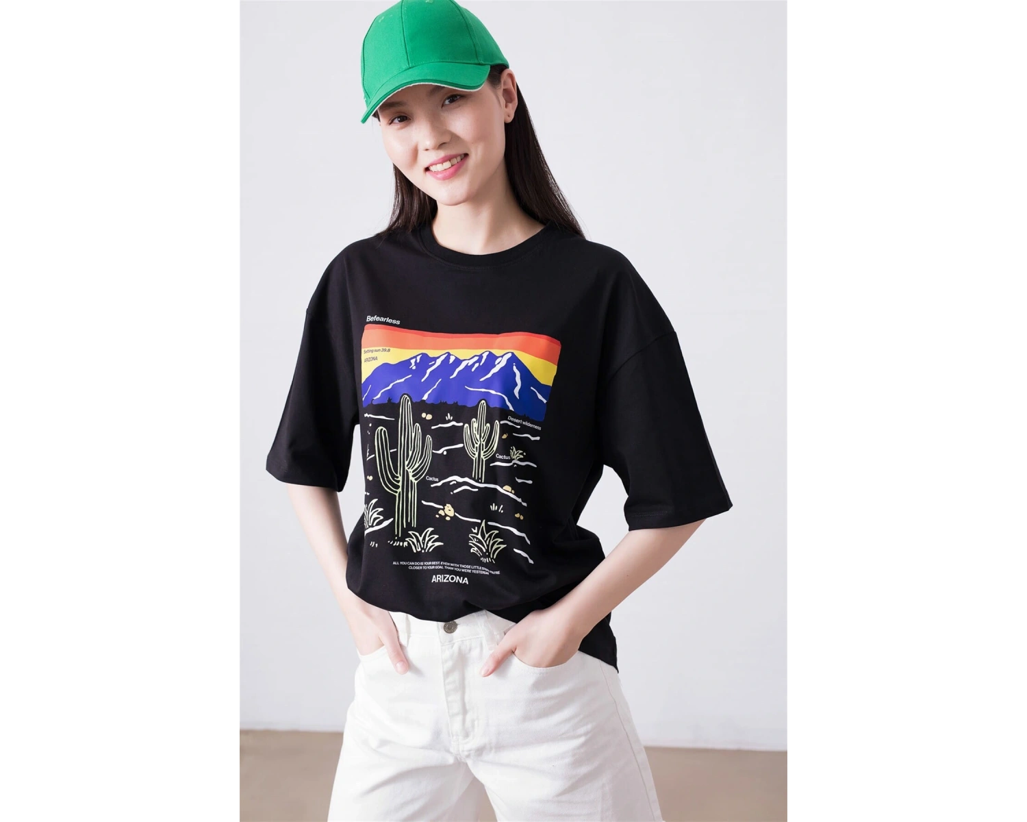 Unisex Arizona Befearless Siyah Tshirt