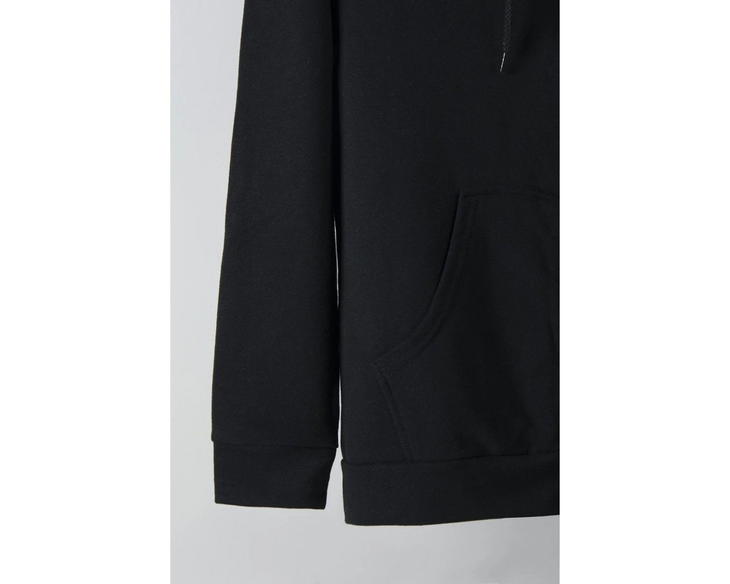 Ünisex Basic Slim Fit Kapüşonlu Fermuarlı Cepli Sweatshirt Siyah