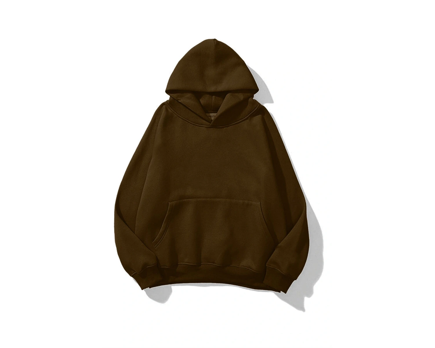 Unisex Basic Sweatshirt Hoodie Koyu Kahverengi