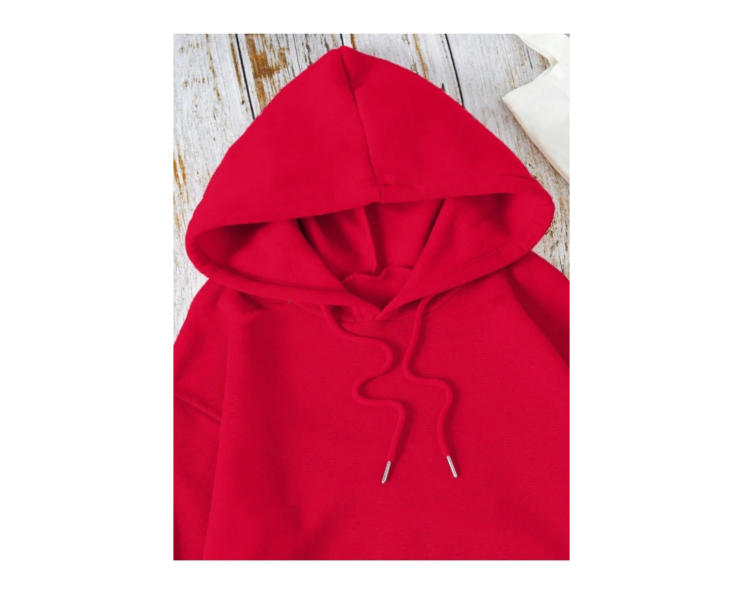 Unisex Baskılı Kapşonlu Sweatshirt Kırmızı