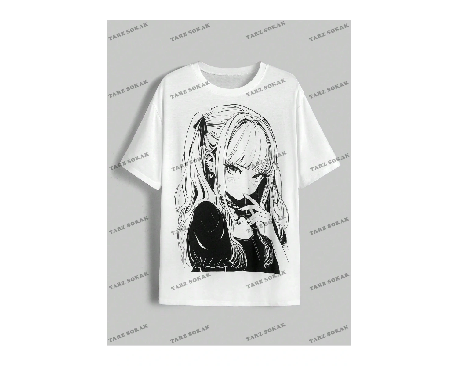 Unisex BAY  Anime Sevimli Anime Kız Baskı Casual Kadın Gevşek Kısa Kollu Tişört KOD-1308