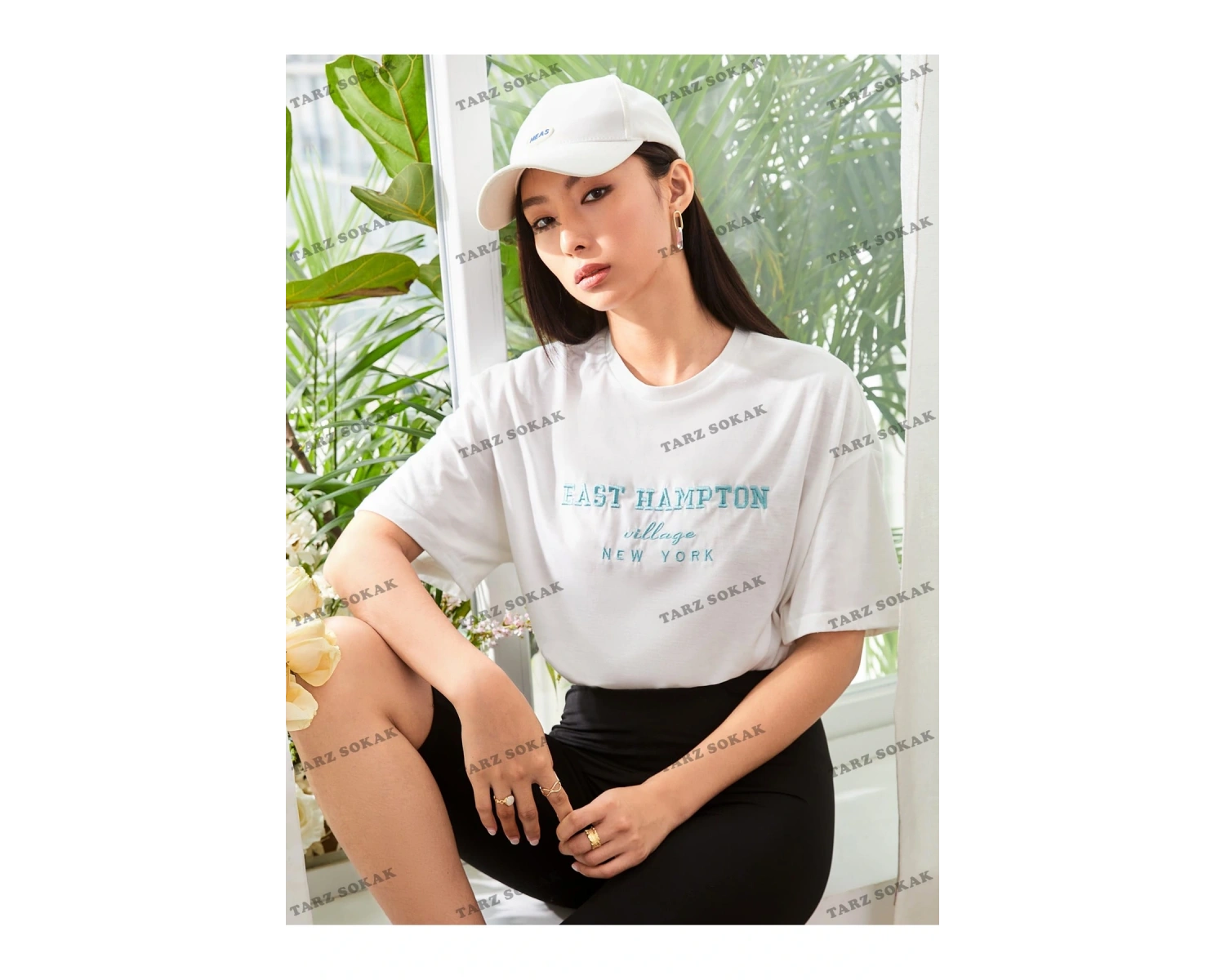 Unisex BAY  Damla Omuz Yazılı Nakışlı Üst KOD-1351