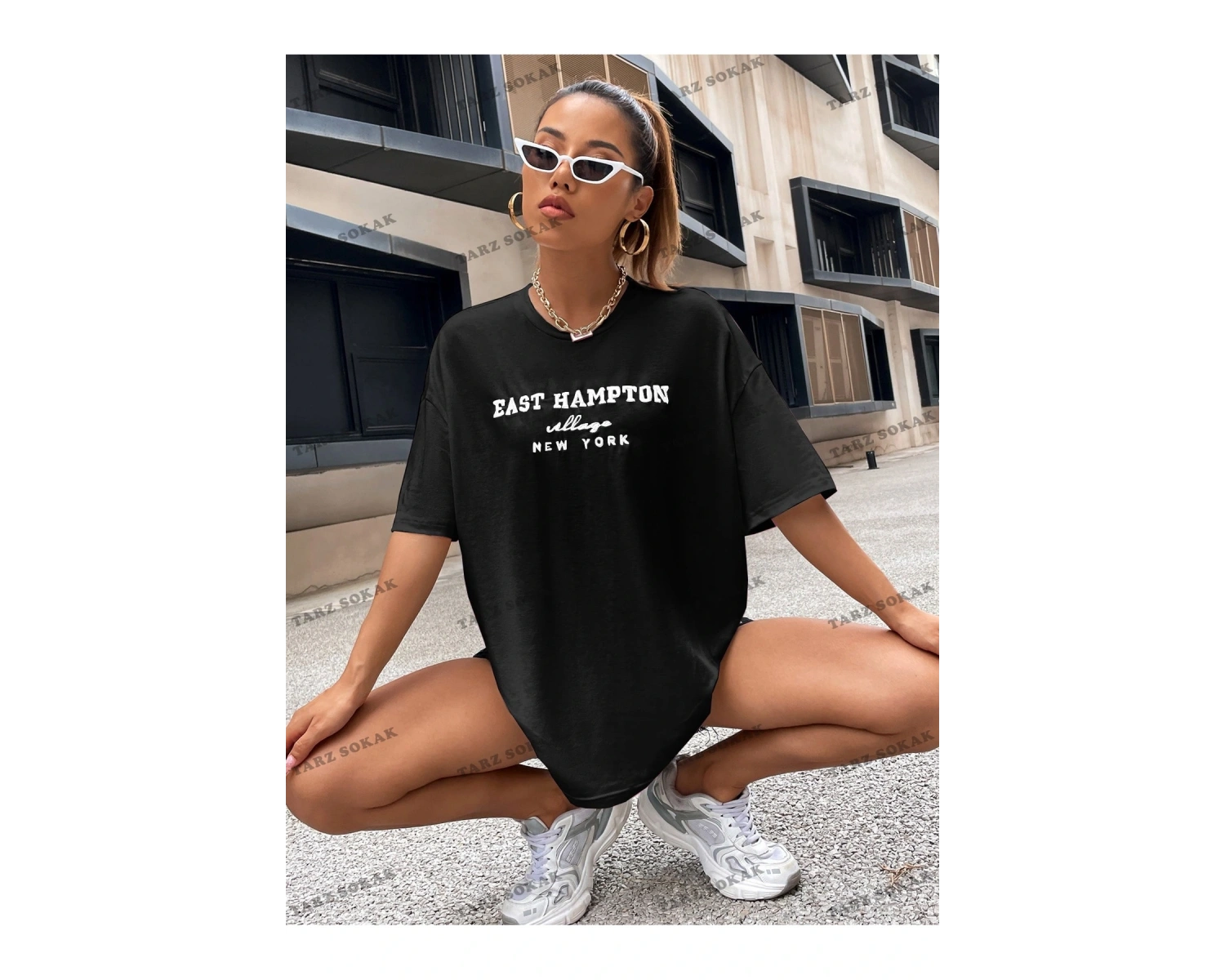 Unisex BAY  Damla Omuz Yazılı Nakışlı Üst KOD-1351