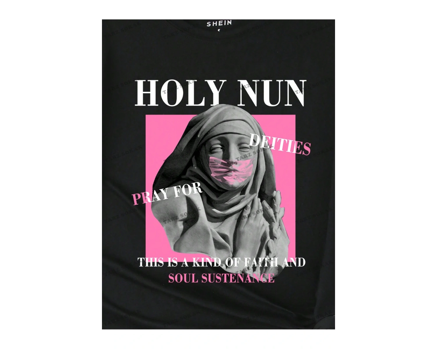 Unisex BAY  Damla Omuz Yazılı Nakışlı Üst KOD-1352