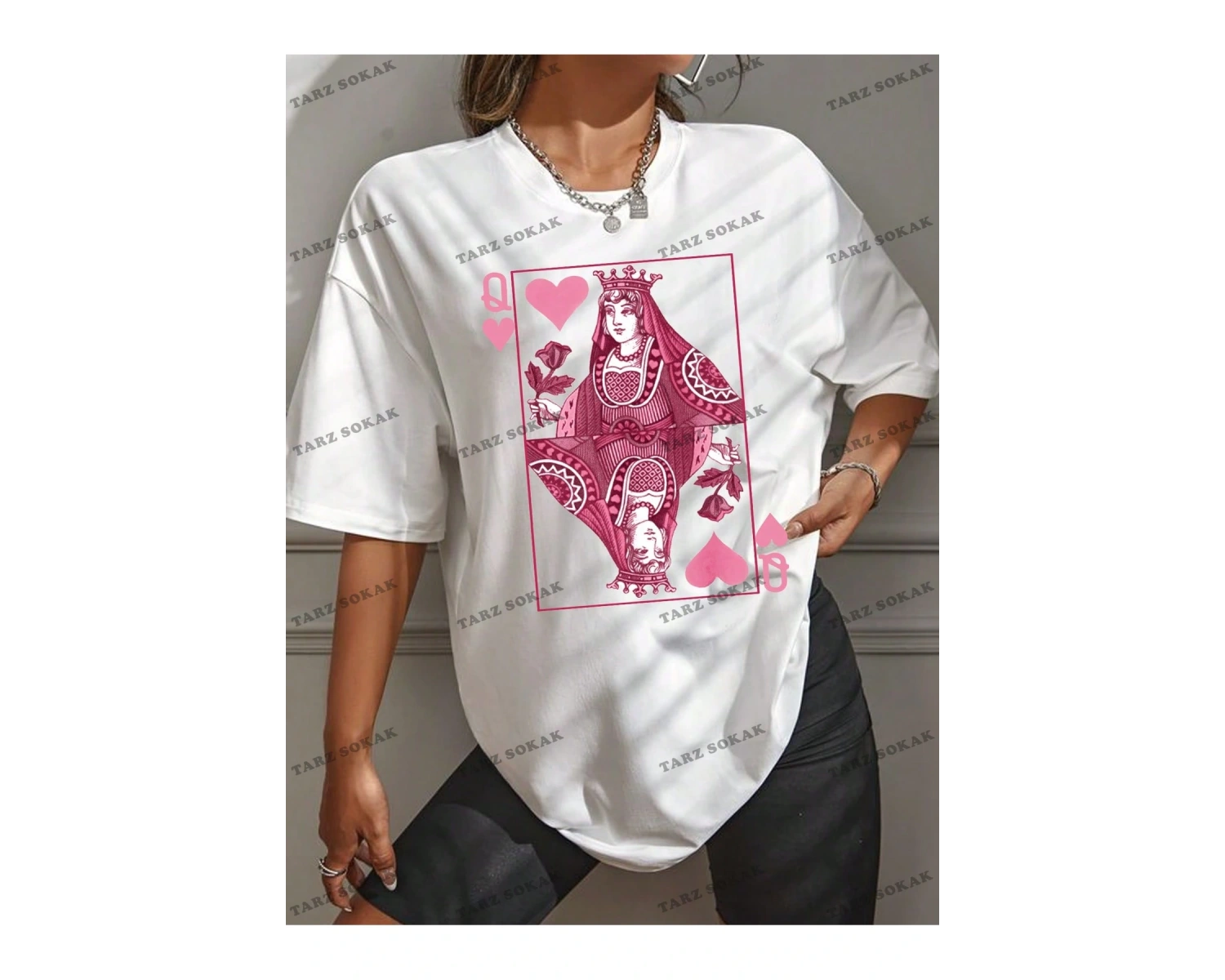 Unisex BAY  Goth Kadın Kafatası Desenli Damla Omuz T-shirt KOD-1366