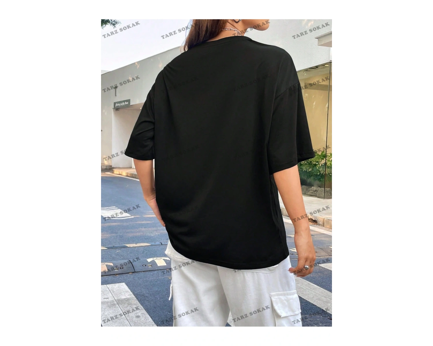 Unisex BAY  Goth Kadın Kafatası Desenli Damla Omuz T-shirt KOD-1368