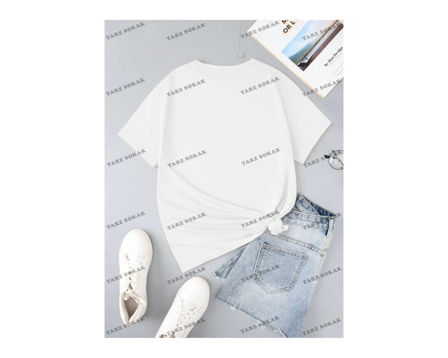 Unisex BAY  Goth Kadın Kafatası Desenli Damla Omuz T-shirt KOD-1369