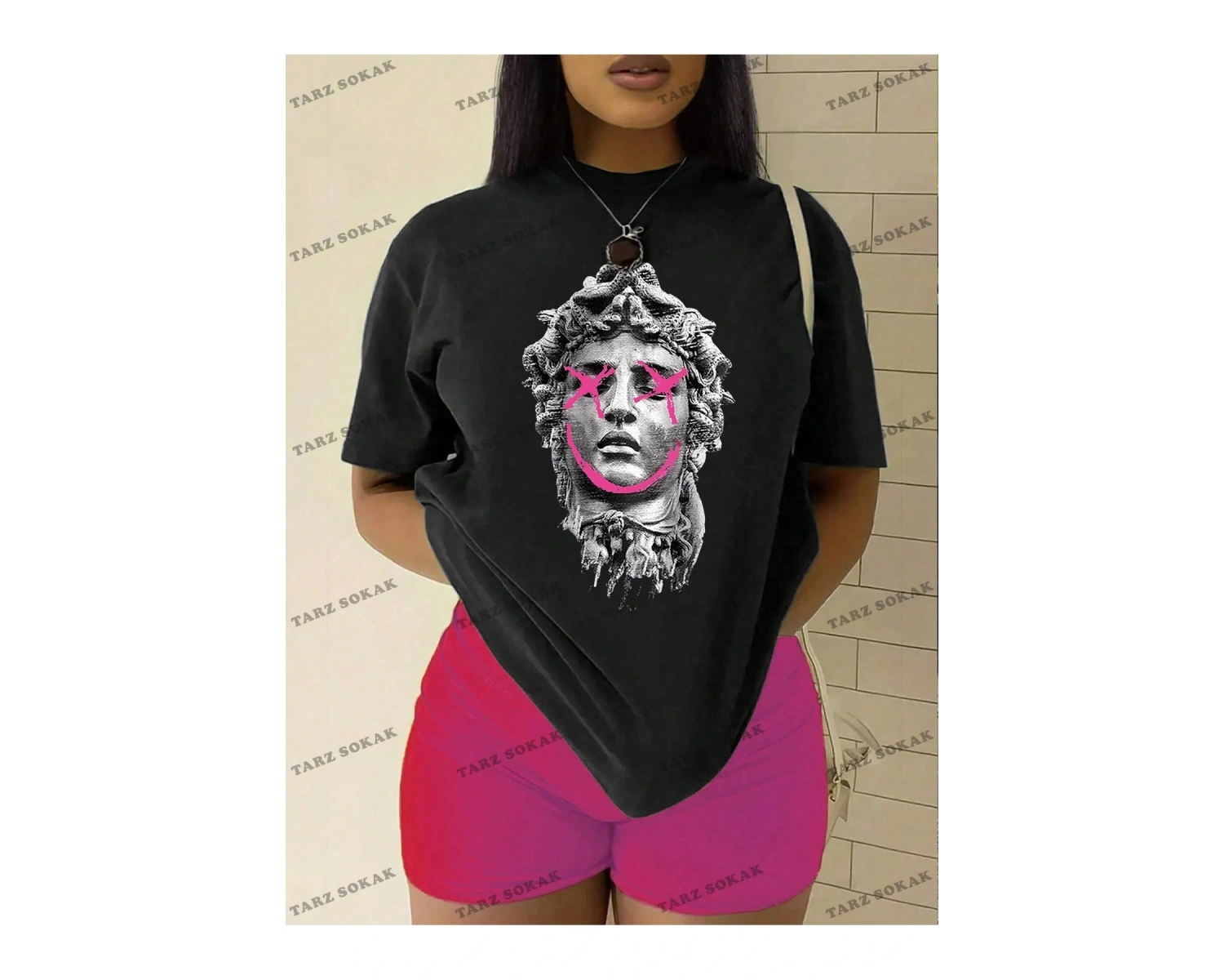 Unisex BAY  Grunge Punk Kadın Japon Anime Karakter Baskılı Kısa Kollu Tişört KOD-1345