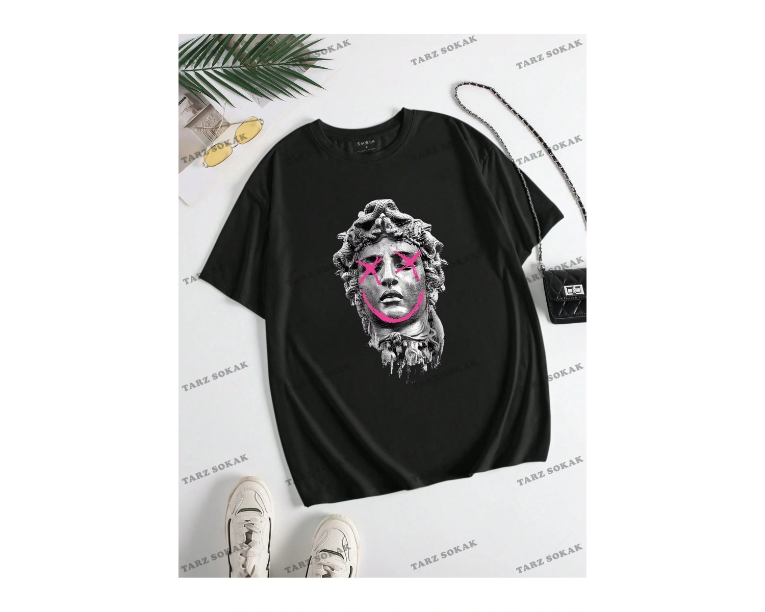 Unisex BAY  Grunge Punk Kadın Japon Anime Karakter Baskılı Kısa Kollu Tişört KOD-1345