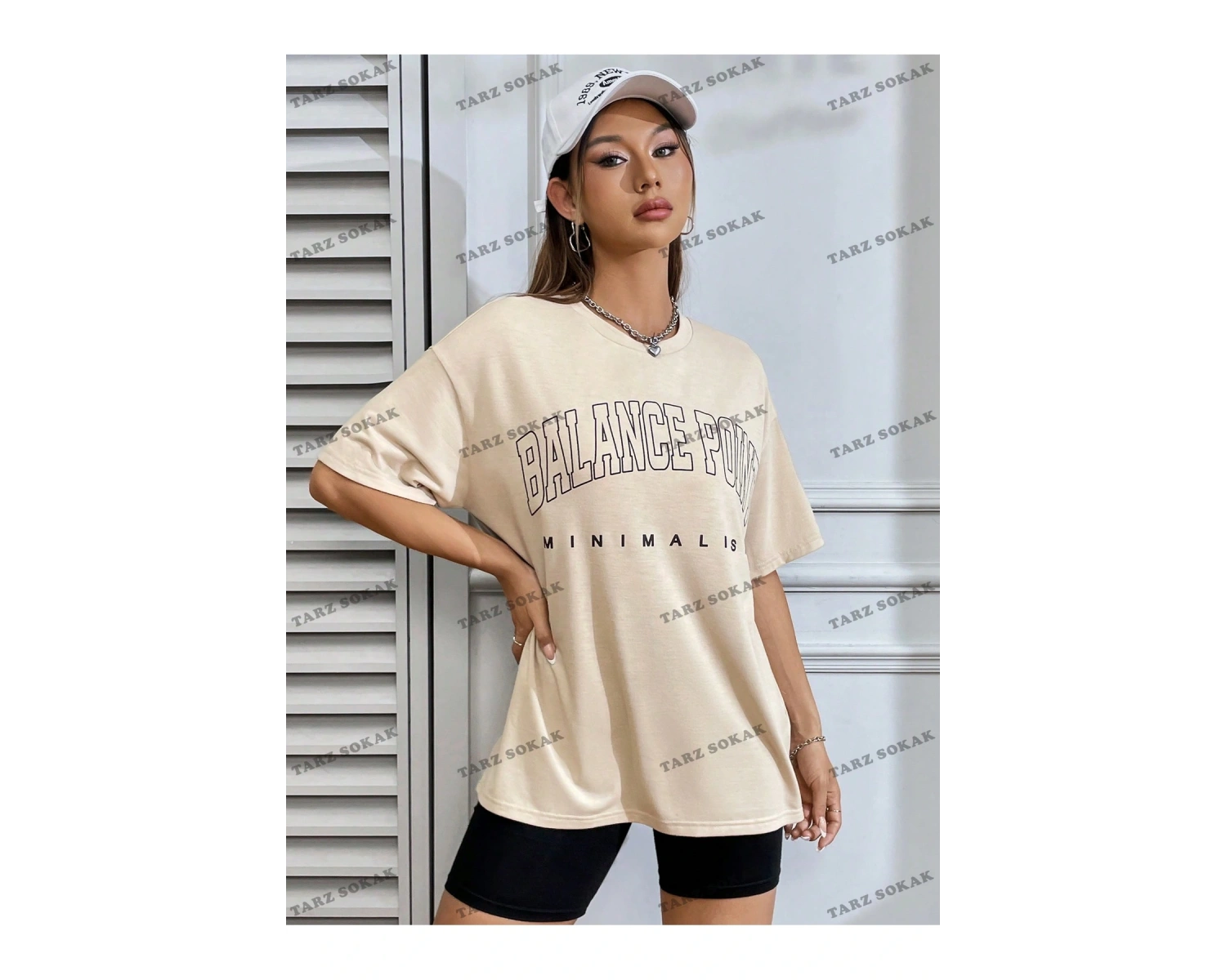 Unisex BAY  Harf Grafikli Düşük Omuzlu Tişört KOD-1309