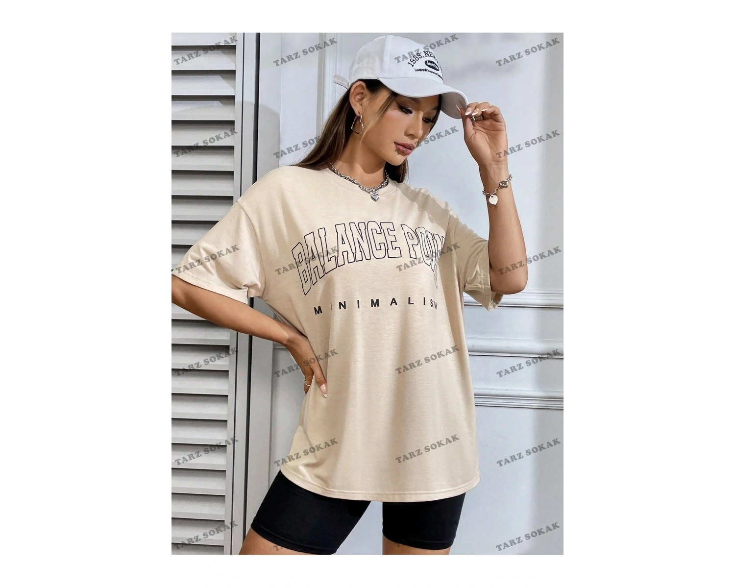 Unisex BAY  Harf Grafikli Düşük Omuzlu Tişört KOD-1309