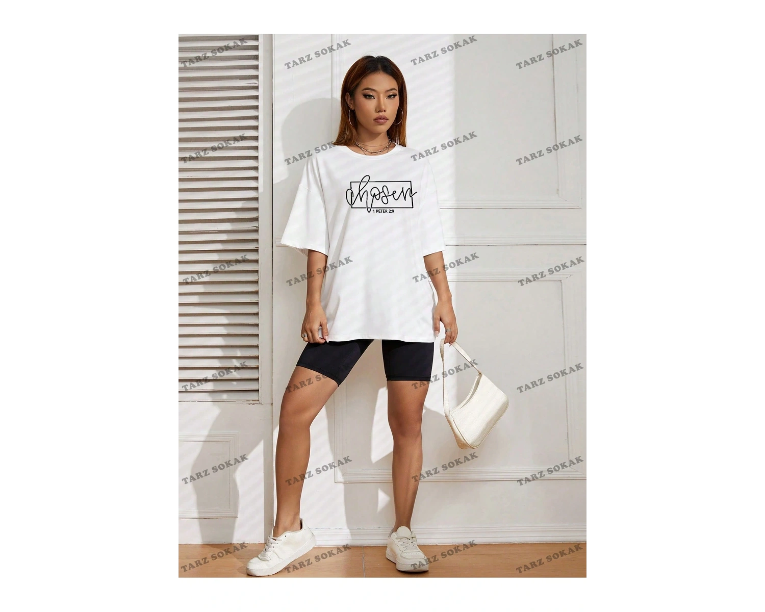 Unisex BAY  Harf Grafikli Düşük Omuzlu Tişört KOD-1322