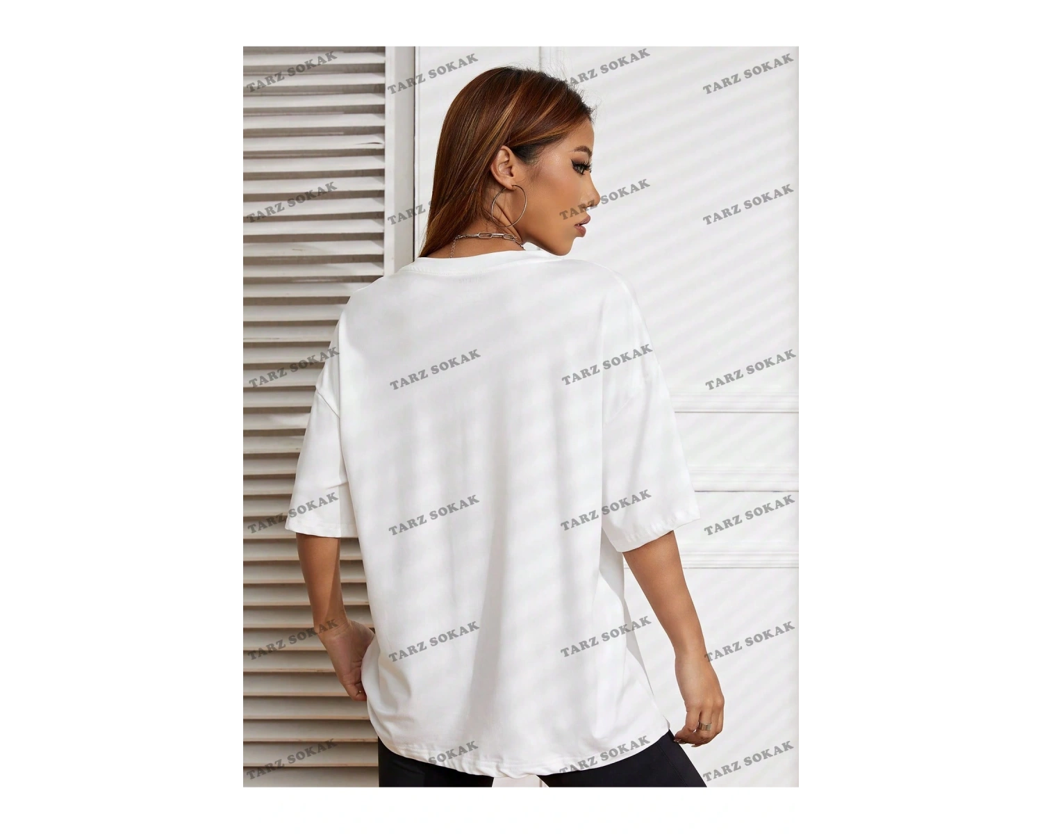 Unisex BAY  Harf Grafikli Düşük Omuzlu Tişört KOD-1322