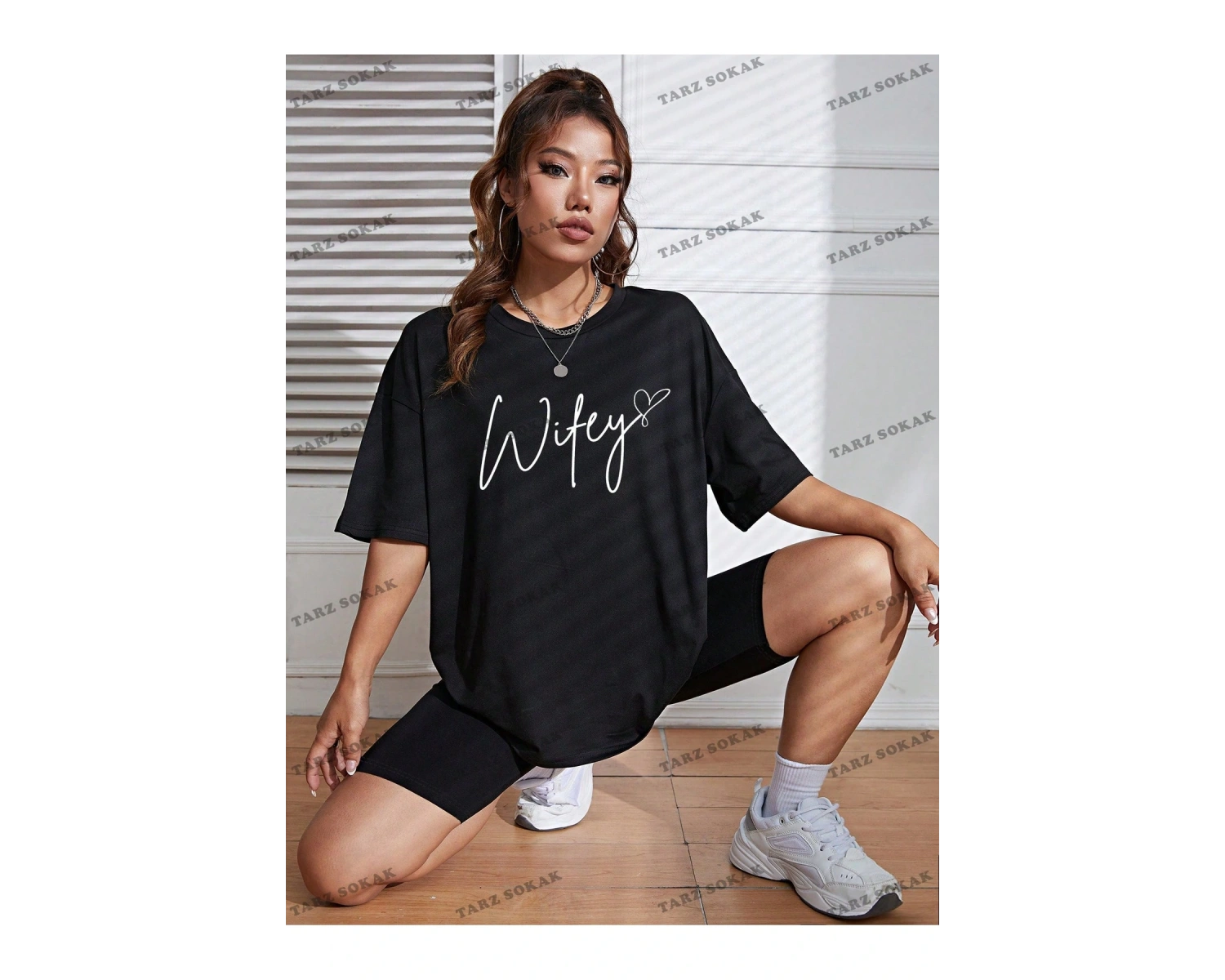 Unisex BAY  Harf Grafikli Düşük Omuzlu Tişört KOD-1337