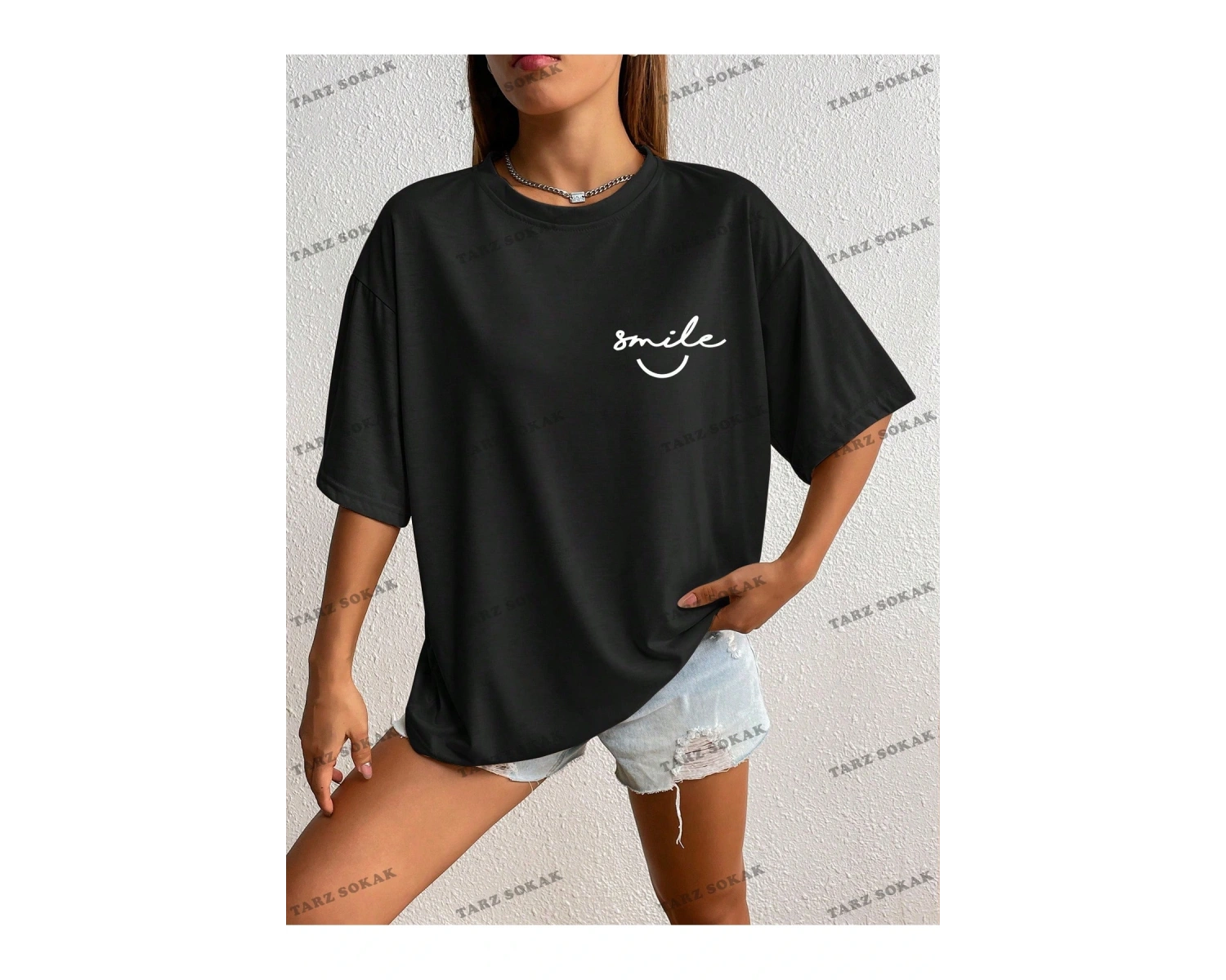 Unisex BAY  Harf Grafikli Düşük Omuzlu Tişört KOD-1373