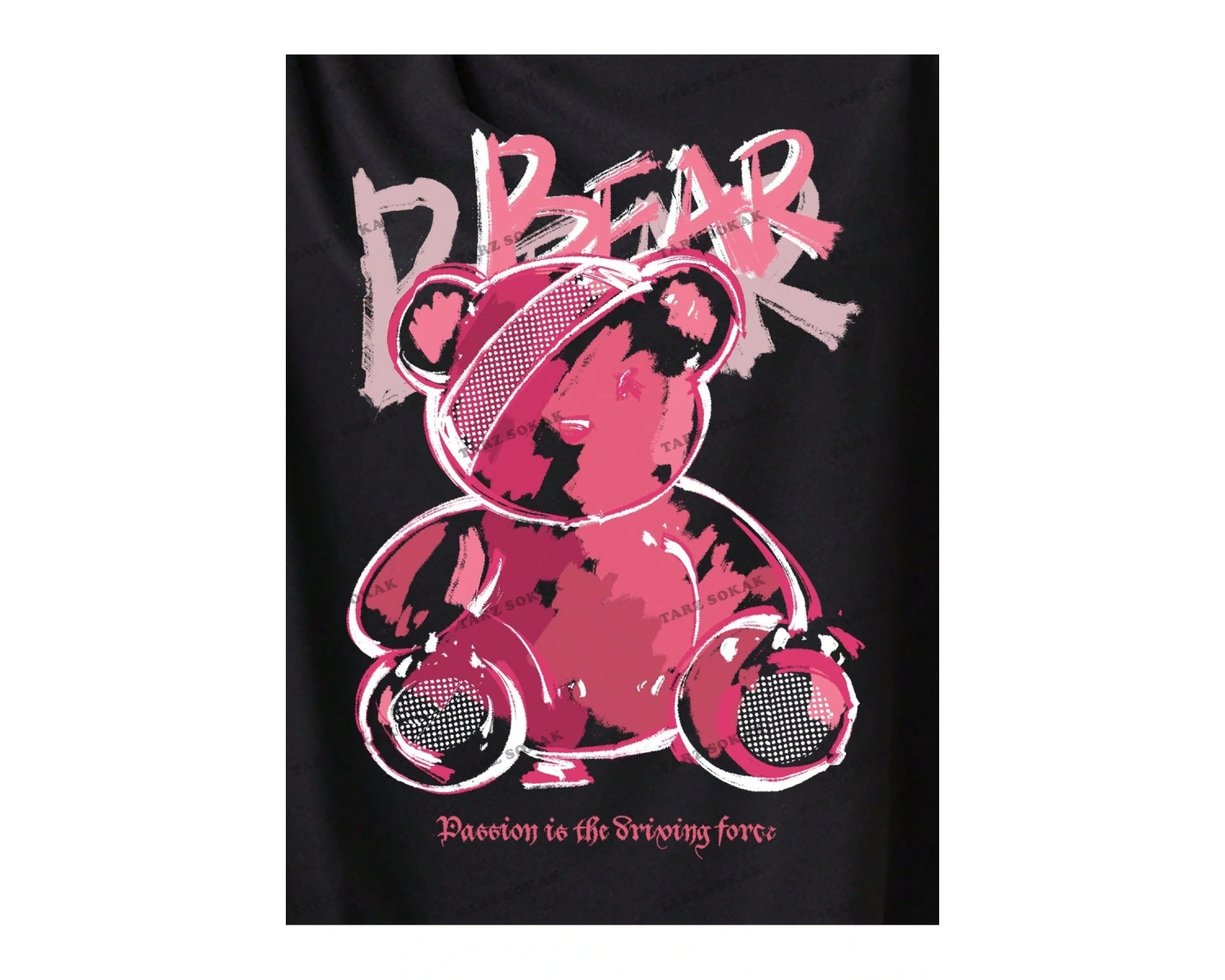 Unisex BAY  Kadın Çizgi Film Karakteri ve Harf Baskılı Tişört KOD-1338