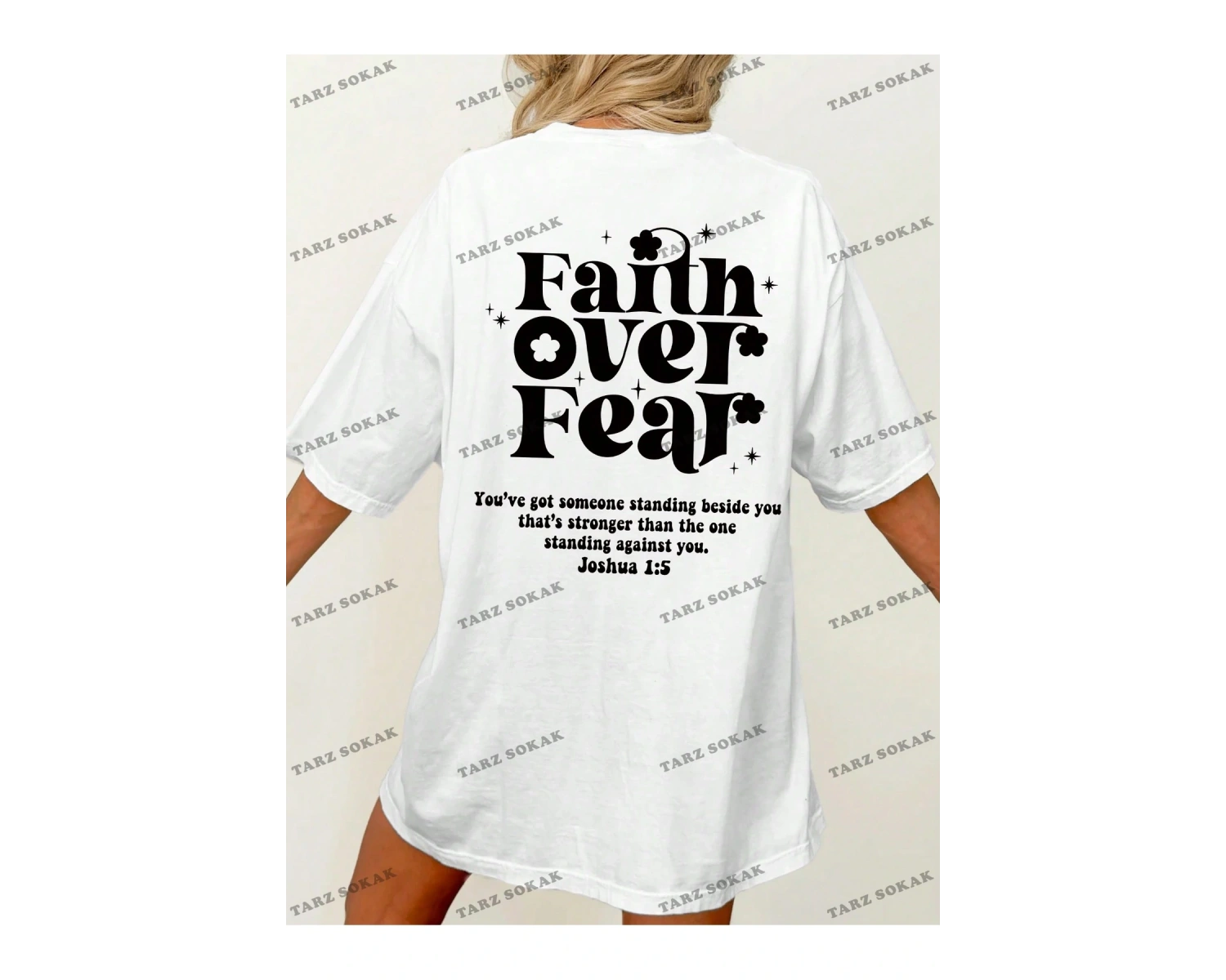 Unisex BAY  Kadın Düşük Omuz Yazılı Baskılı Tişört KOD-1374