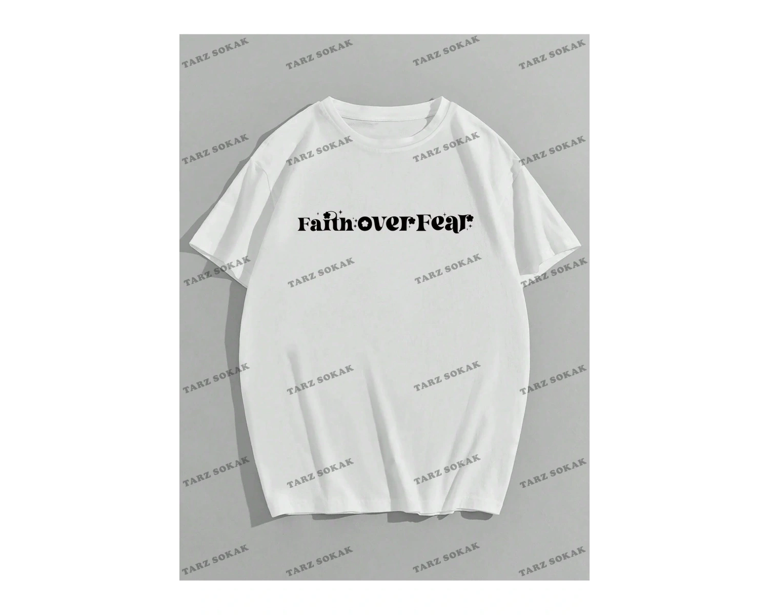 Unisex BAY  Kadın Düşük Omuz Yazılı Baskılı Tişört KOD-1374