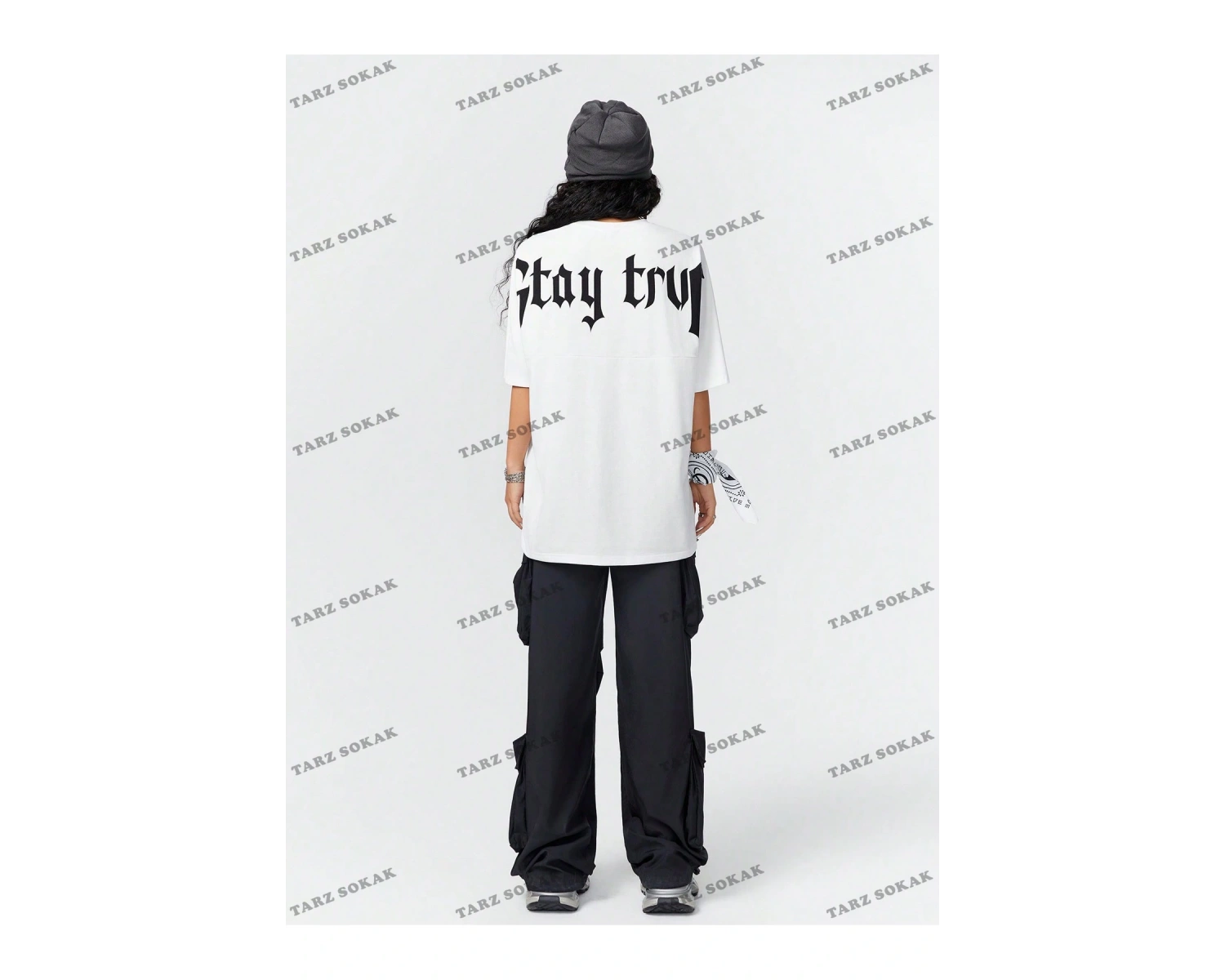 Unisex BAY  Kadın Ultra Bol Basic Harfli Tişört KOD-1383