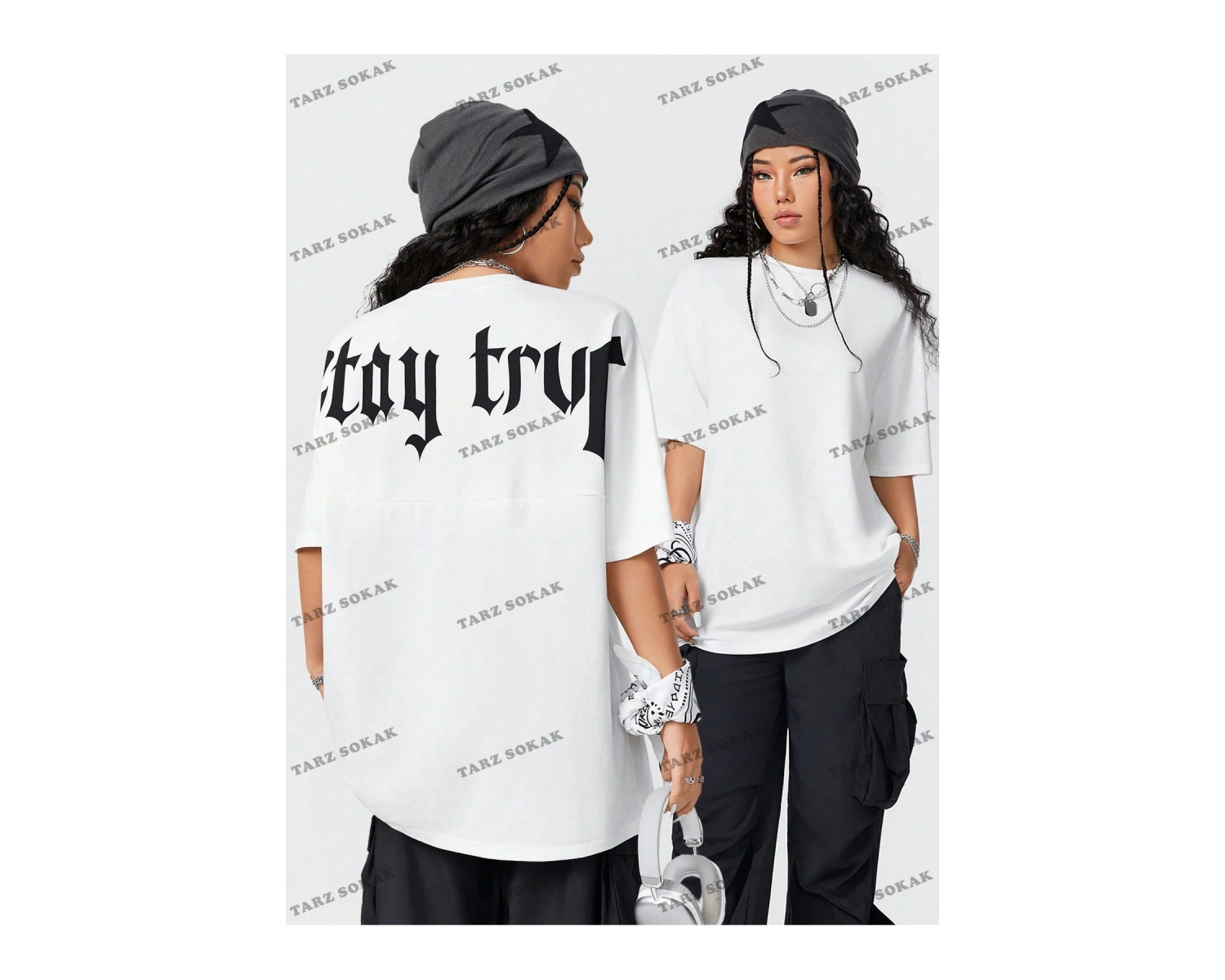 Unisex BAY  Kadın Ultra Bol Basic Harfli Tişört KOD-1383