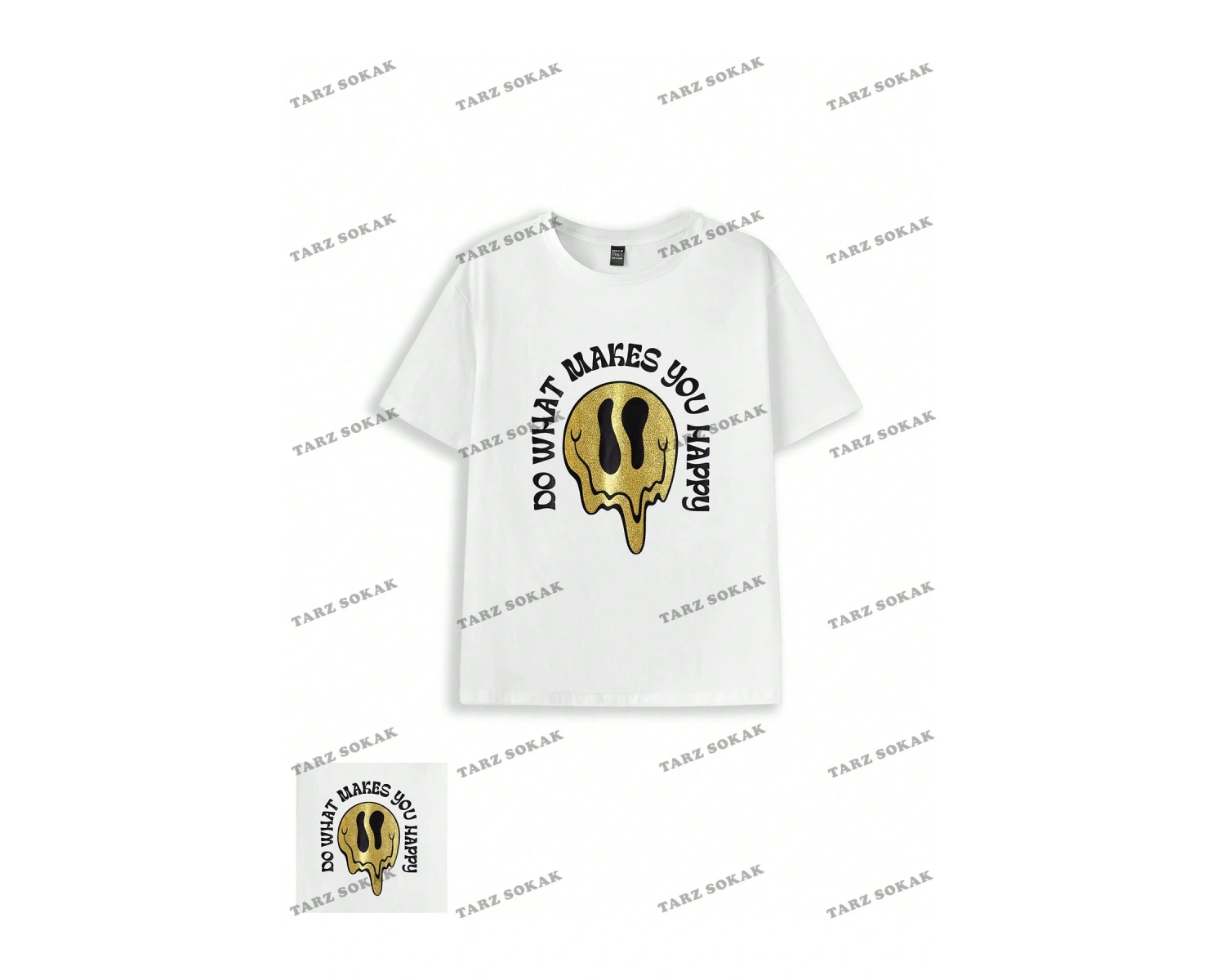 Unisex BAY  Kalp Desenli Düşük Omuz Tişört KOD-1362