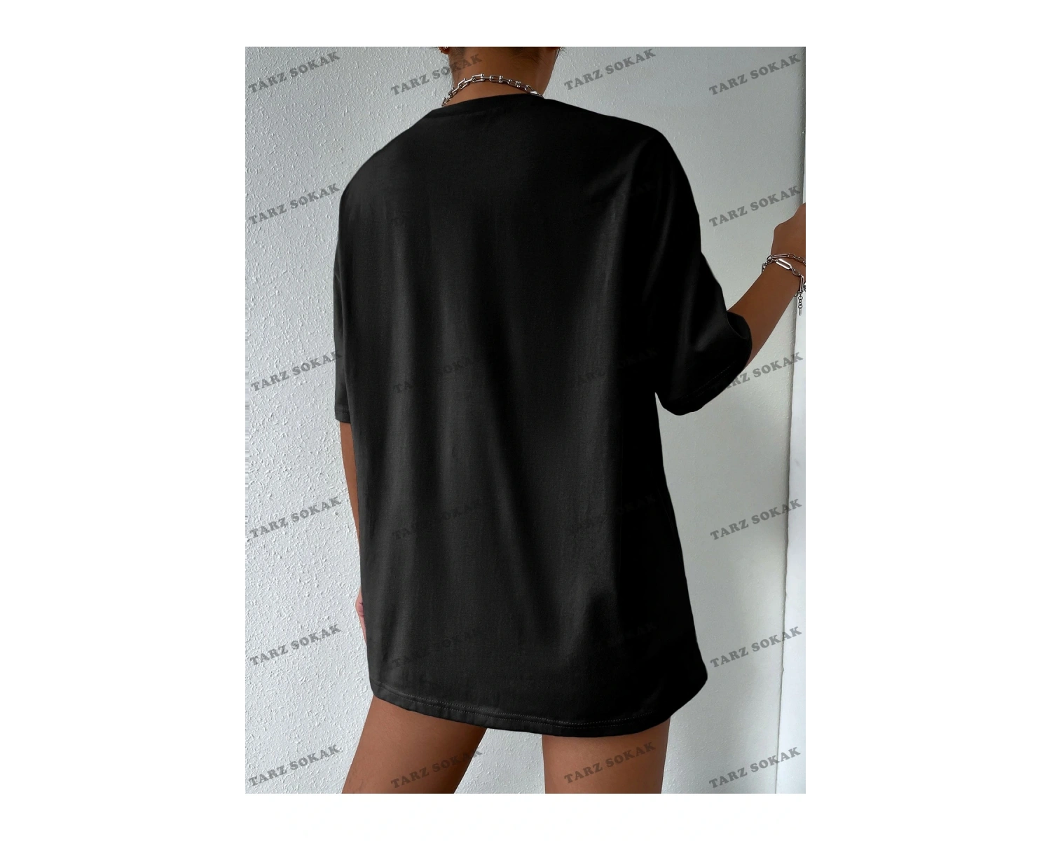 Unisex BAY  Şekil Grafiği Düşük Omuzlu Tişört KOD-1310