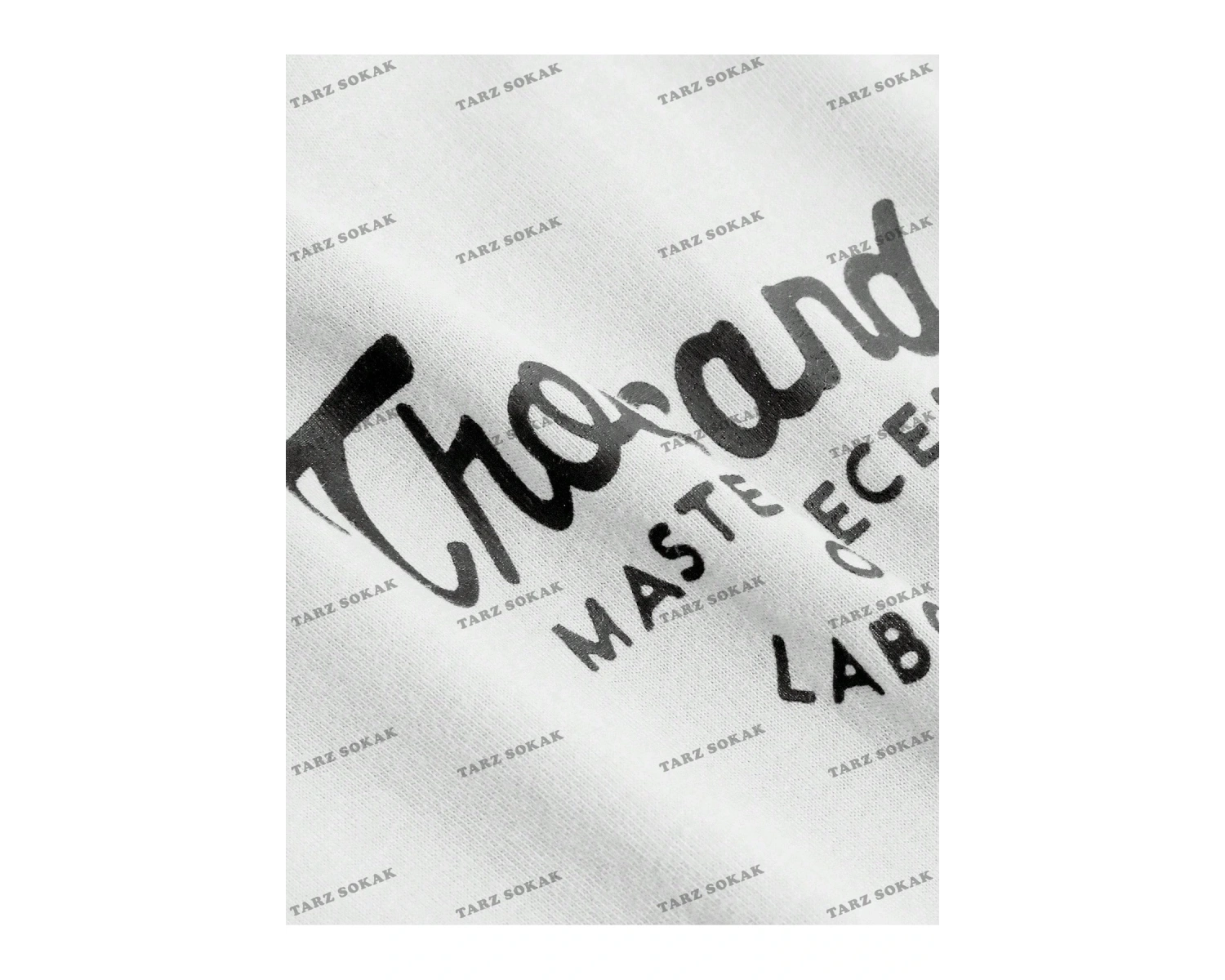 Unisex BAY   Yazılı Desenli Düşük Omuzlu Tişört KOD-1386